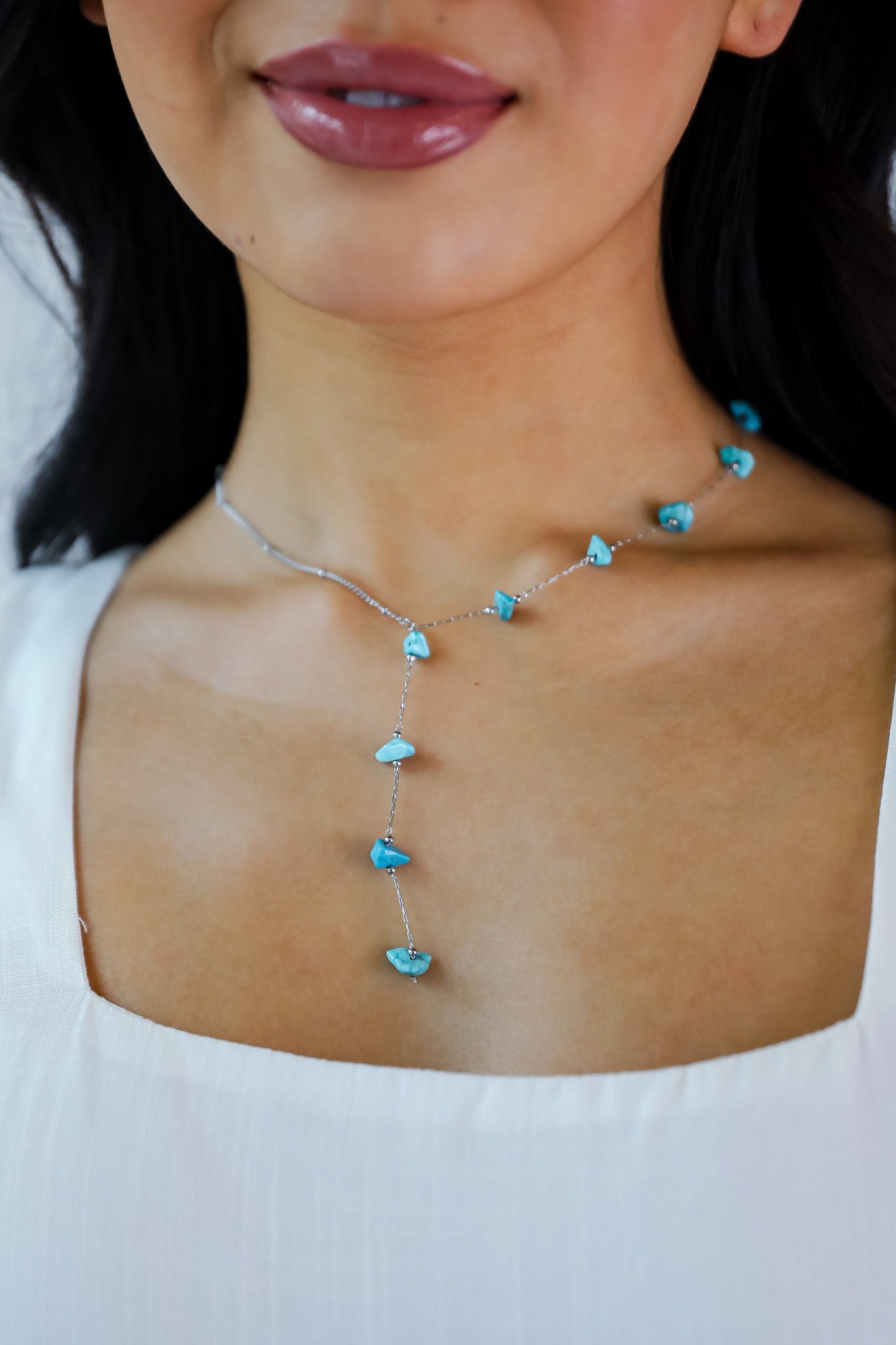 FINAL SALE - Allison Silver Stone Charm Necklace