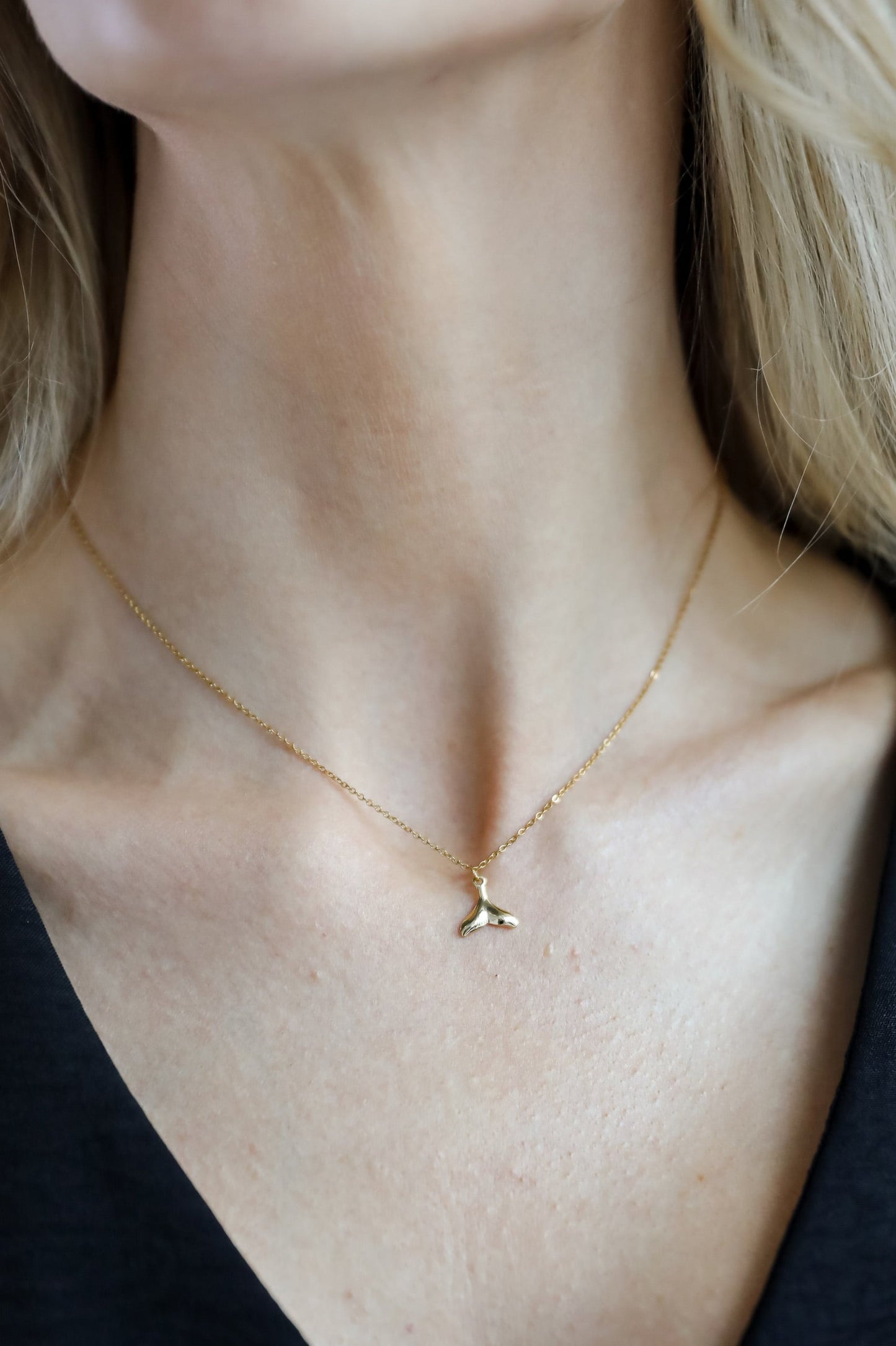 FINAL SALE - Leah Gold Tail Charm Necklace