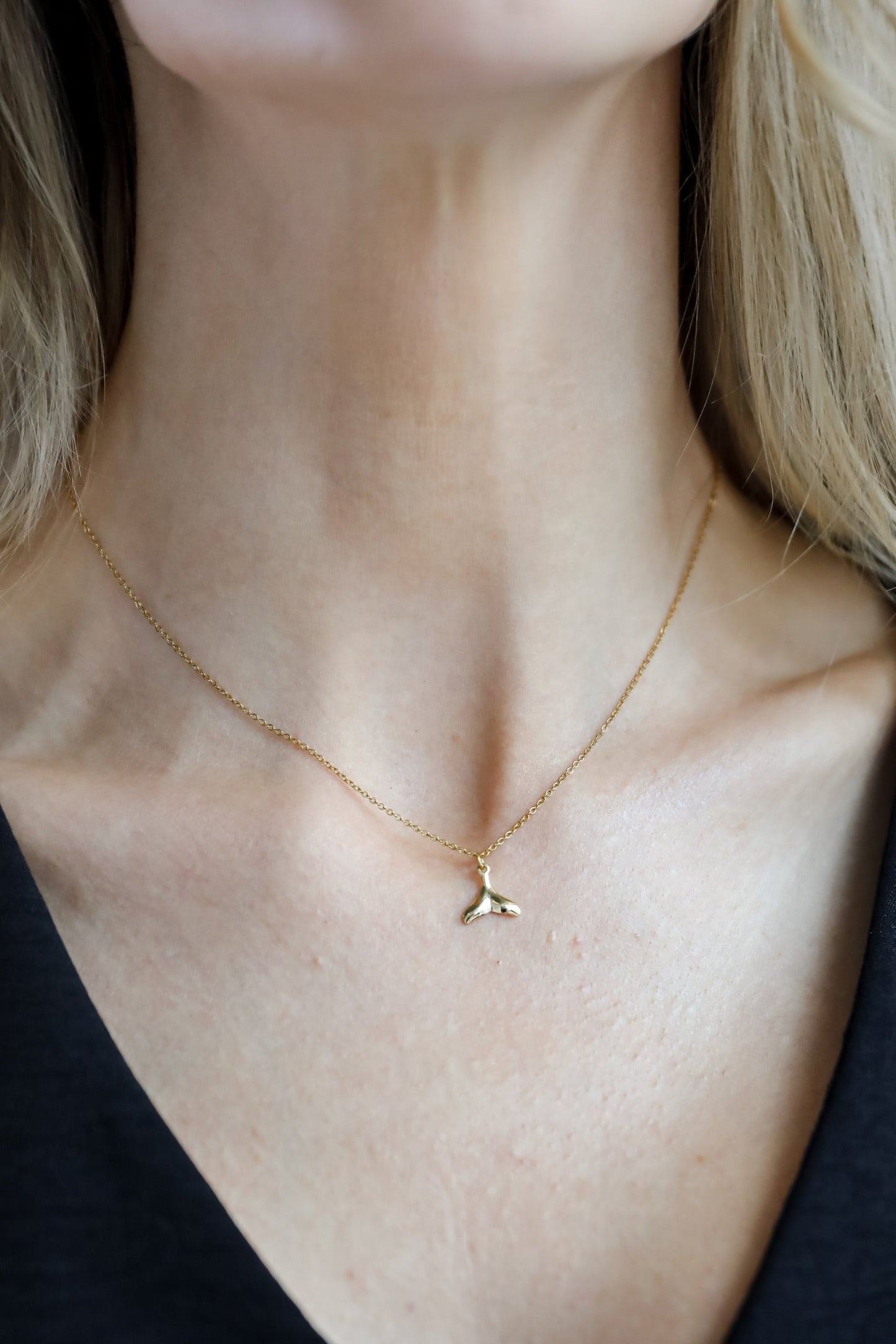 FINAL SALE - Leah Gold Tail Charm Necklace