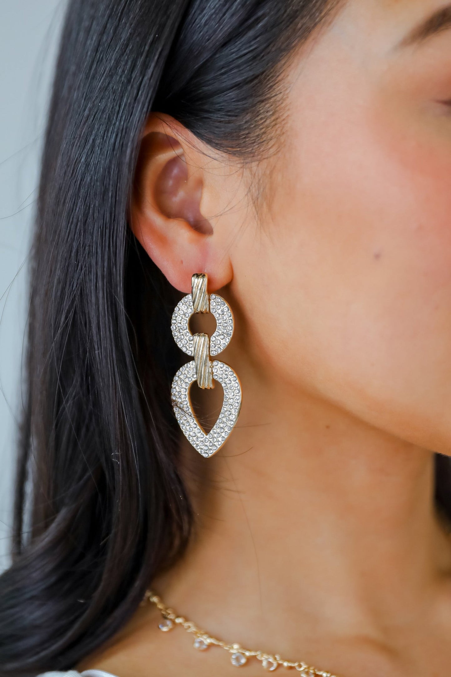 Quinn Gold Rhinestone Statement Earrings