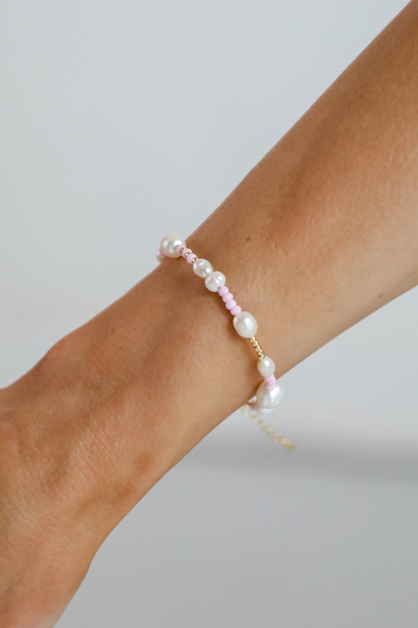FINAL SALE - Kayla White Beaded Bracelet