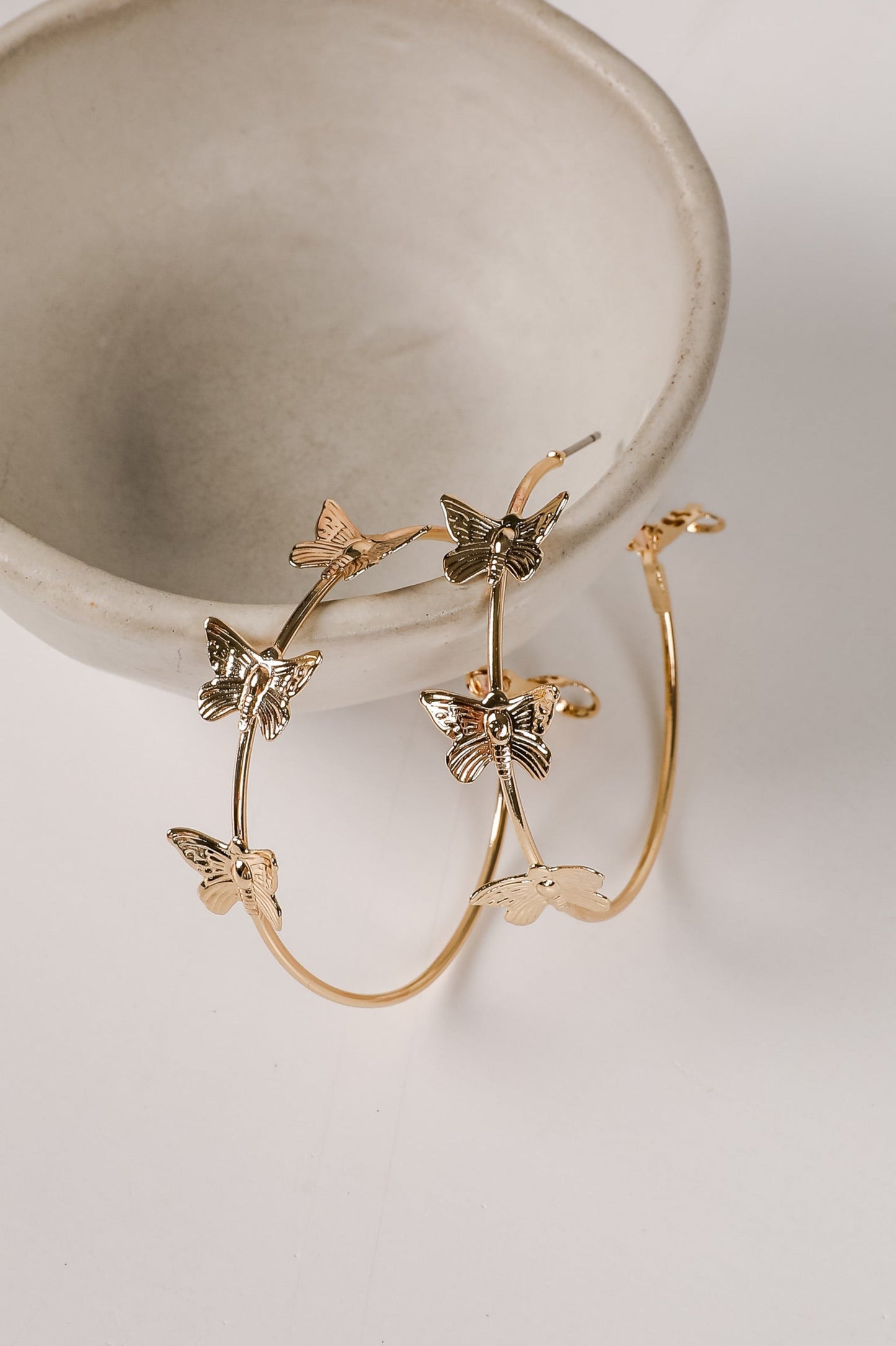 Juliette Gold Butterfly Hoop Earrings