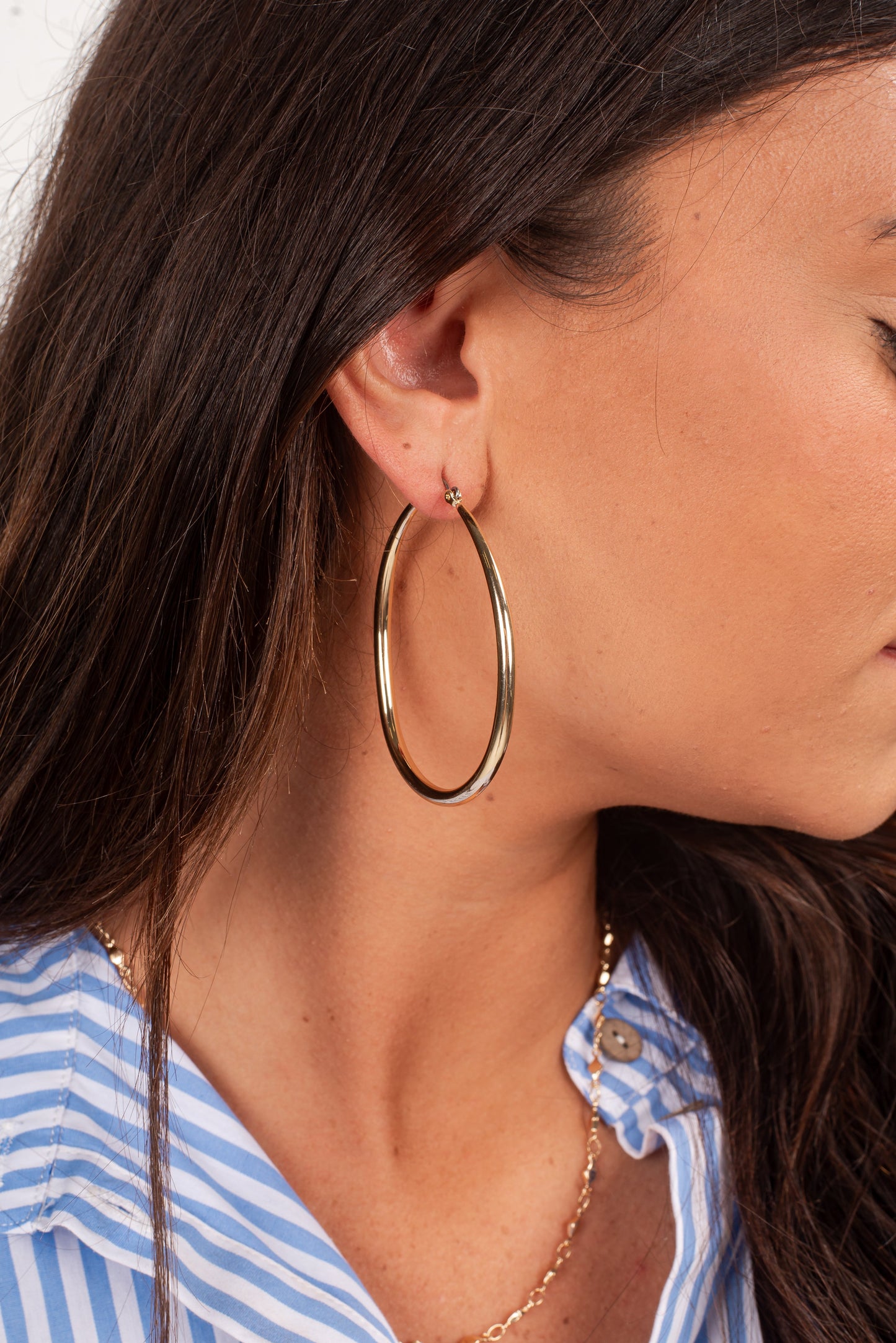 Gracie Gold Oval Hoop Earrings