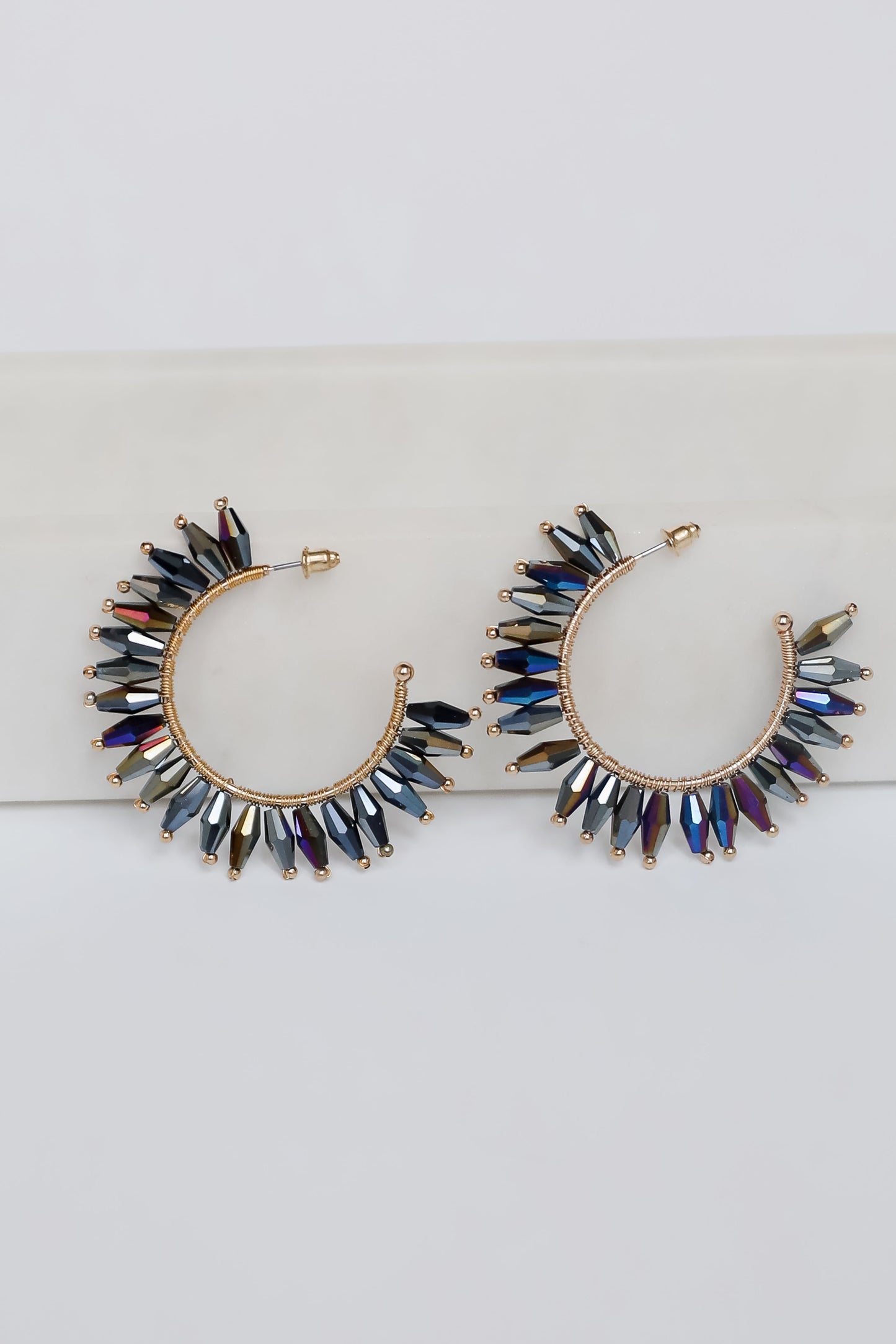 FINAL SALE - Brynne Beaded Hoop Earrings