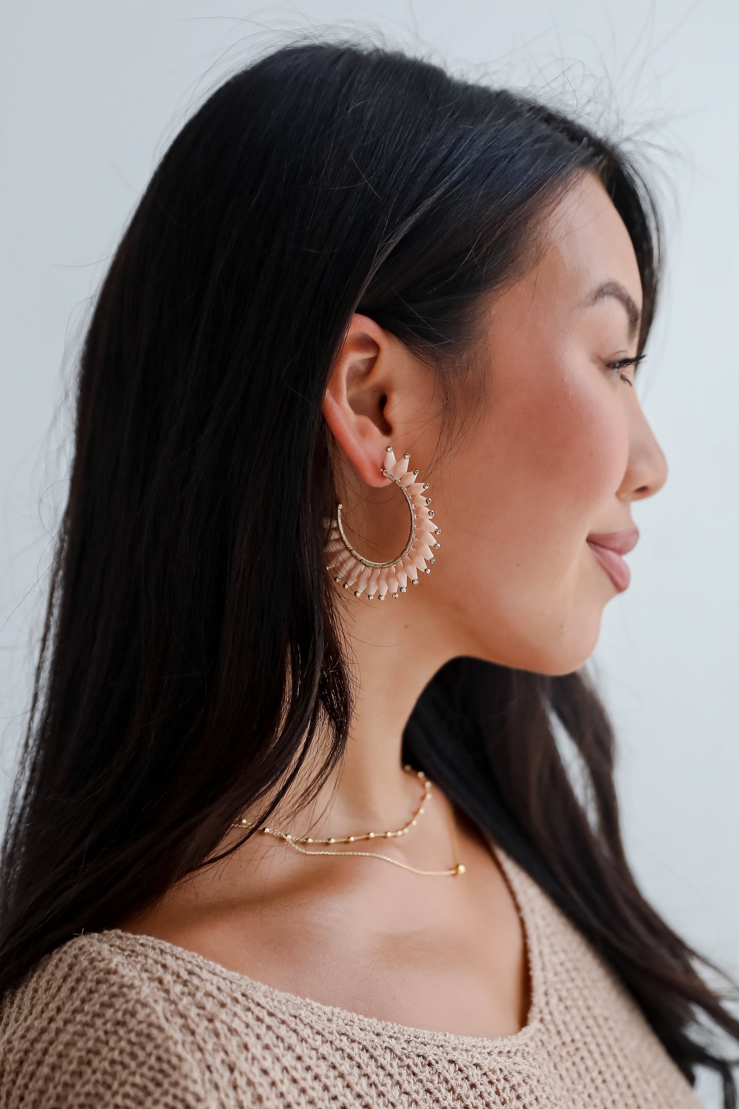 FINAL SALE - Brynne Beaded Hoop Earrings