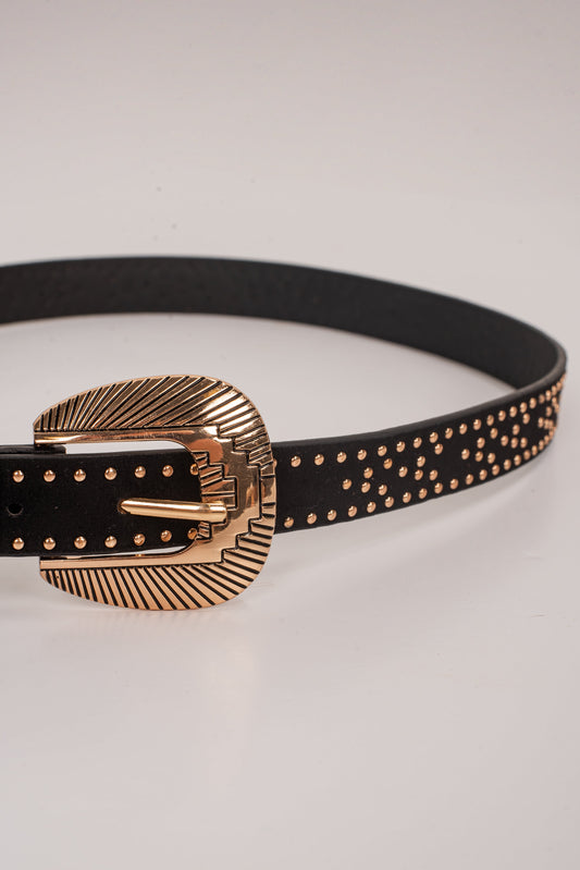Everywhere With Me Black Studded Belt