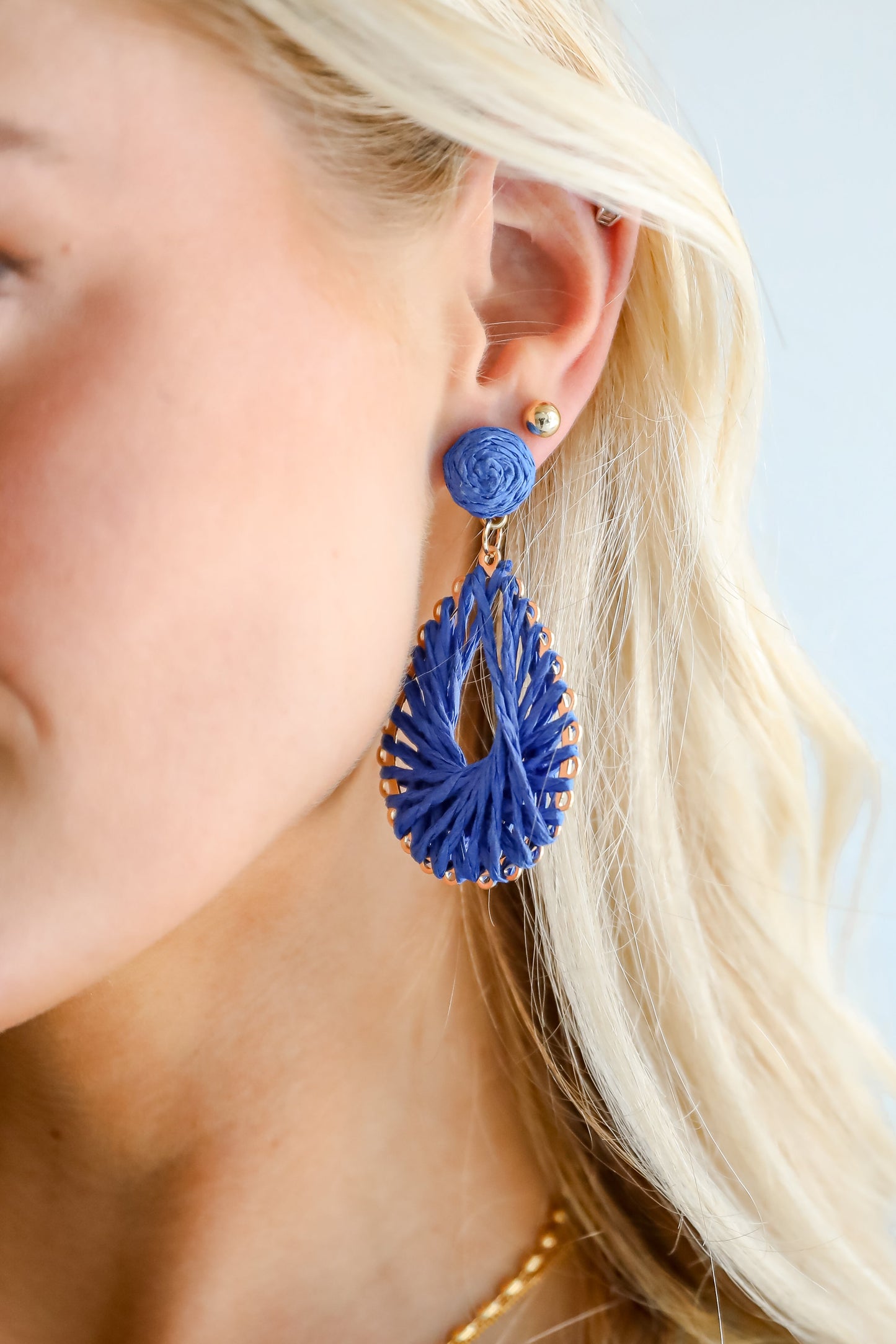 FINAL SALE - Ella Straw Teardrop Earrings