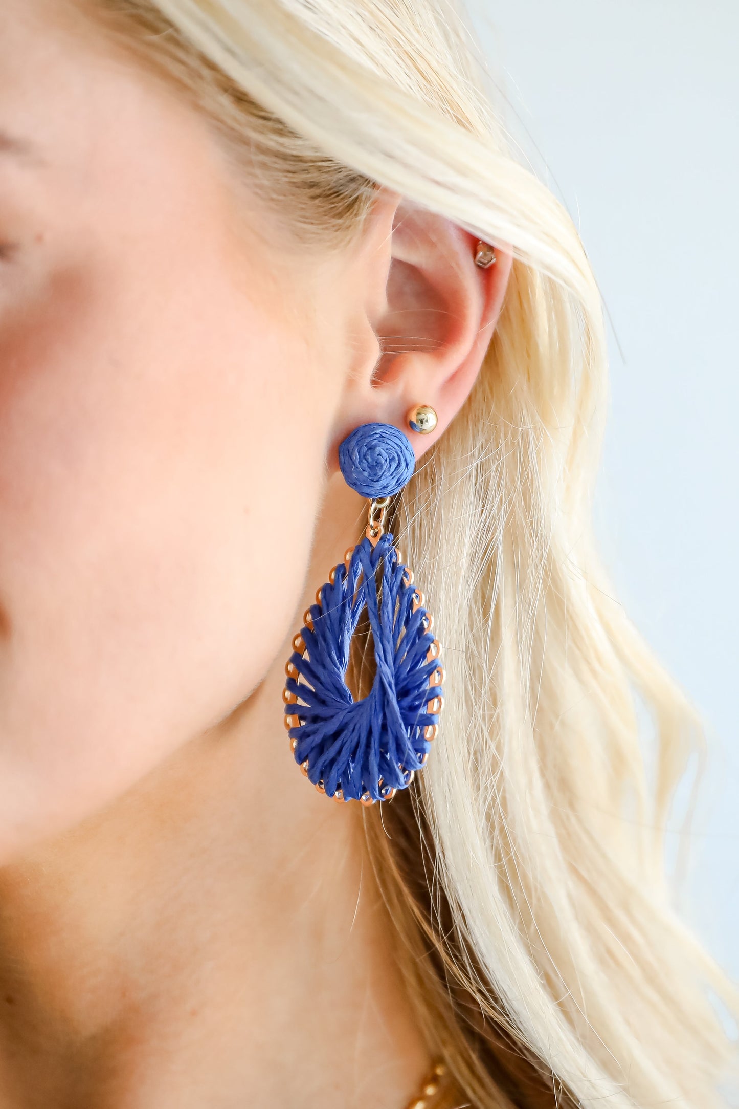 FINAL SALE - Ella Straw Teardrop Earrings