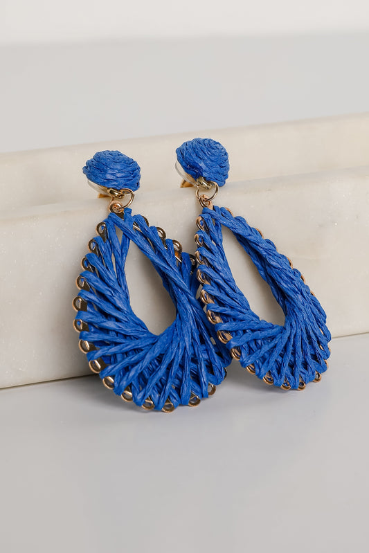 FINAL SALE - Ella Straw Teardrop Earrings