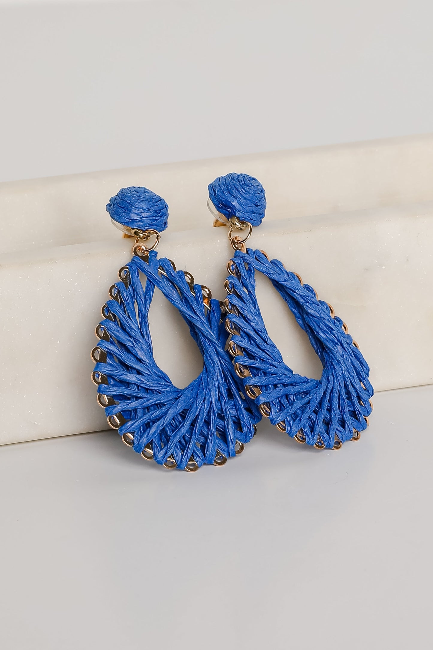 FINAL SALE - Ella Straw Teardrop Earrings