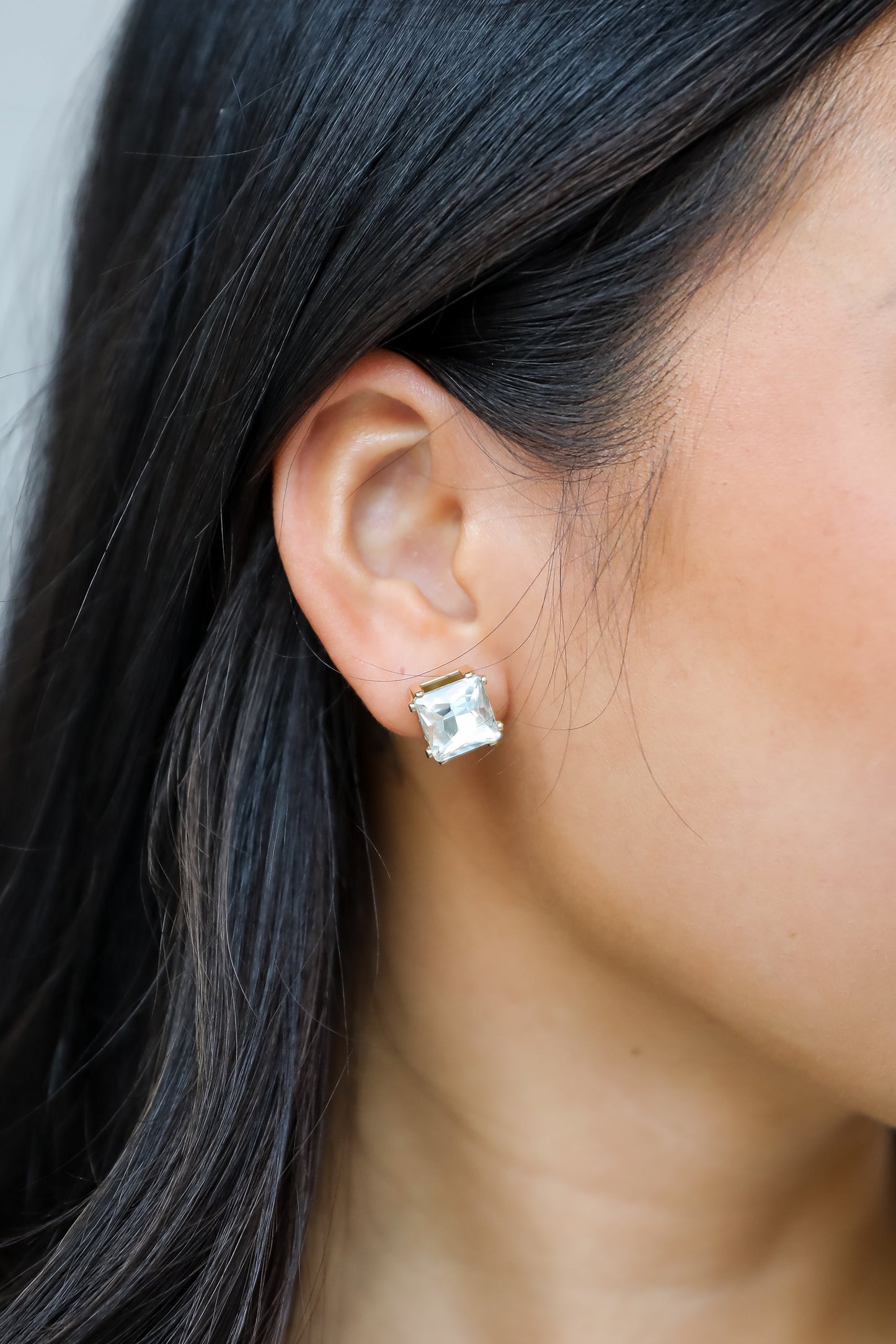 FINAL SALE - Selena Clear Gemstone Stud Earrings