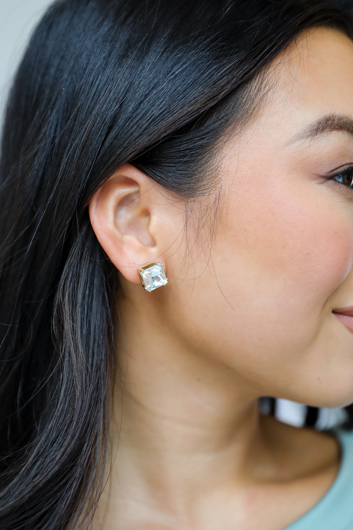 FINAL SALE - Selena Clear Gemstone Stud Earrings