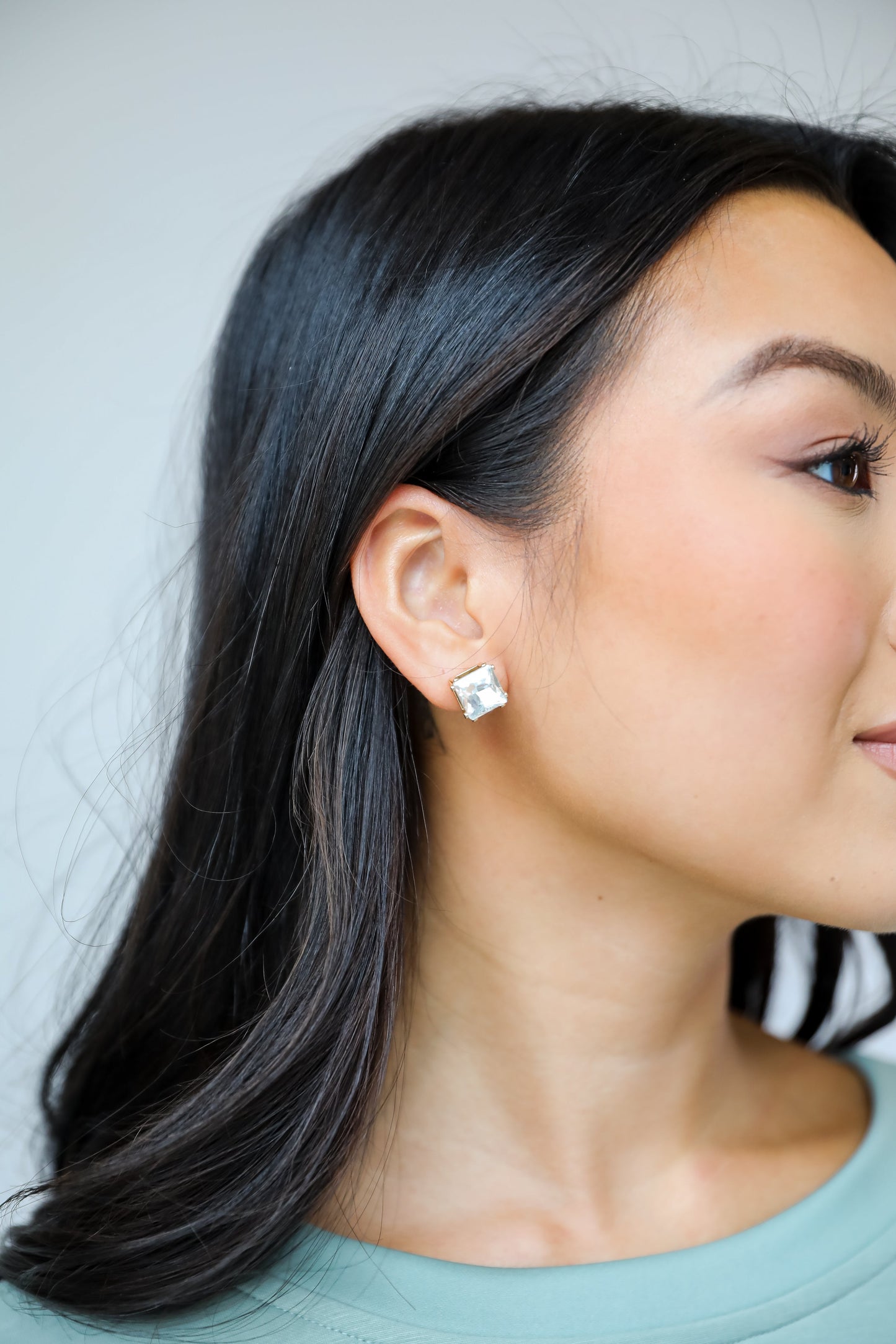 FINAL SALE - Selena Clear Gemstone Stud Earrings