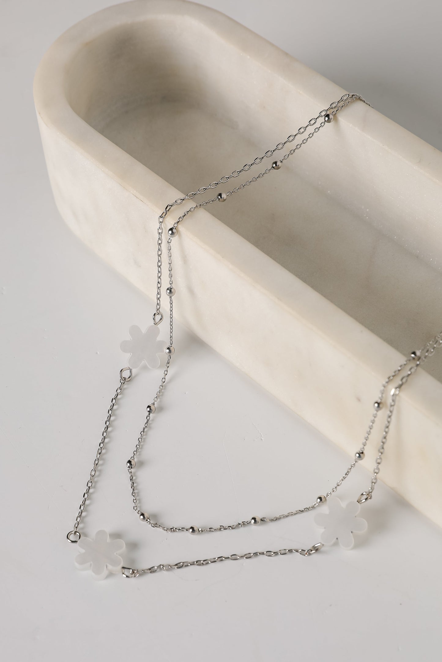 Alexa Cream Flower Charm Necklace