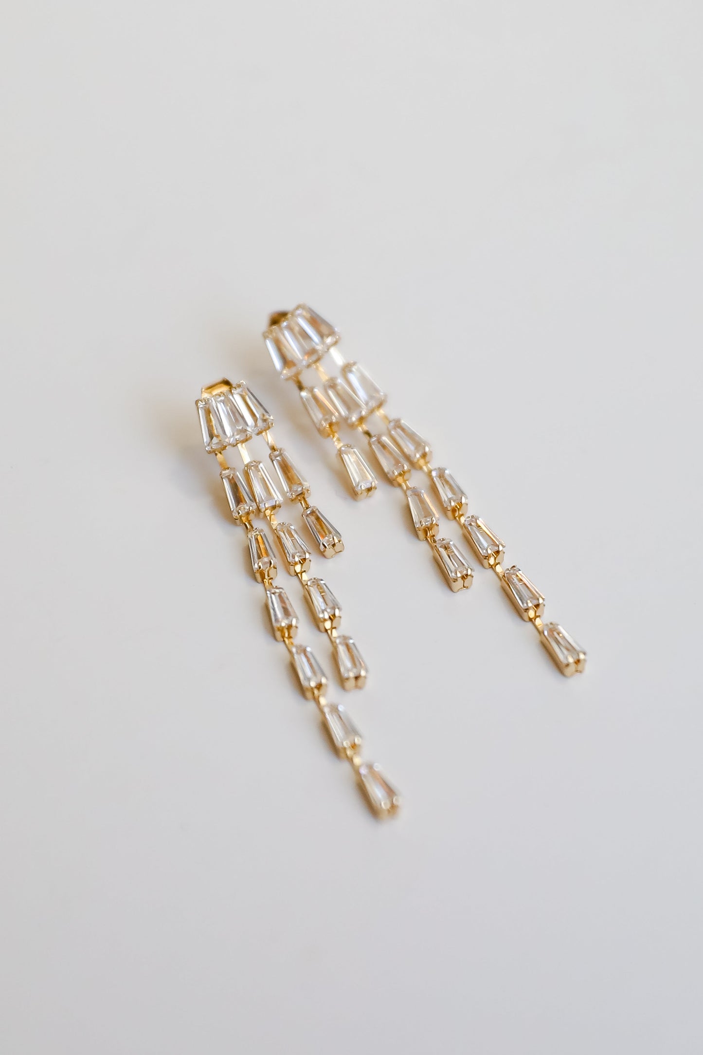 FINAL SALE - Blaire Gold Gemstone Chain Drop Earrings