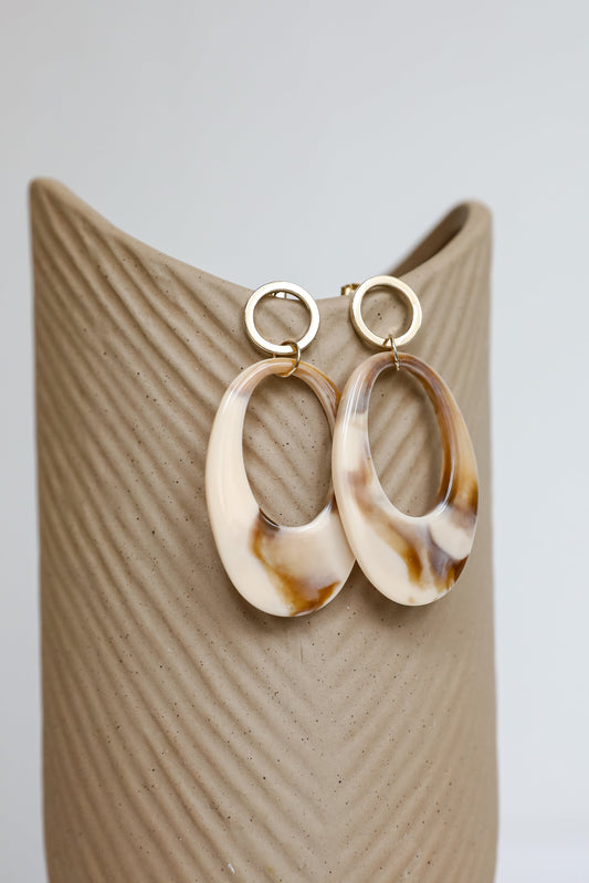 Annie Gold Acrylic Statement Earrings