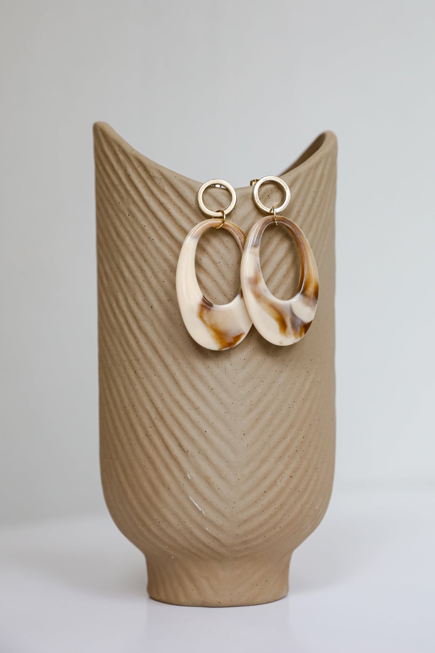 Annie Gold Acrylic Statement Earrings