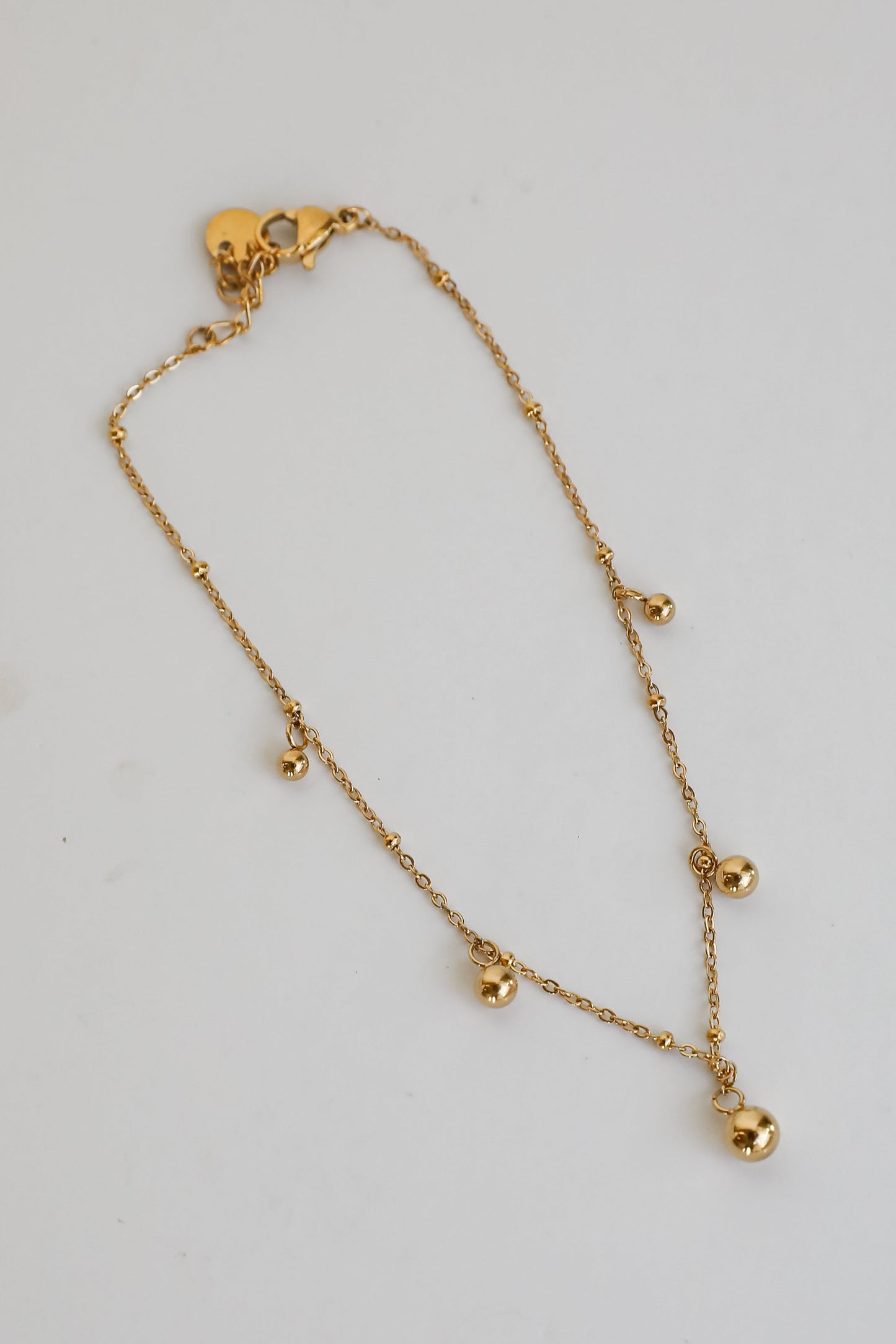 FINAL SALE - Sutton Gold Ball Charm Anklet