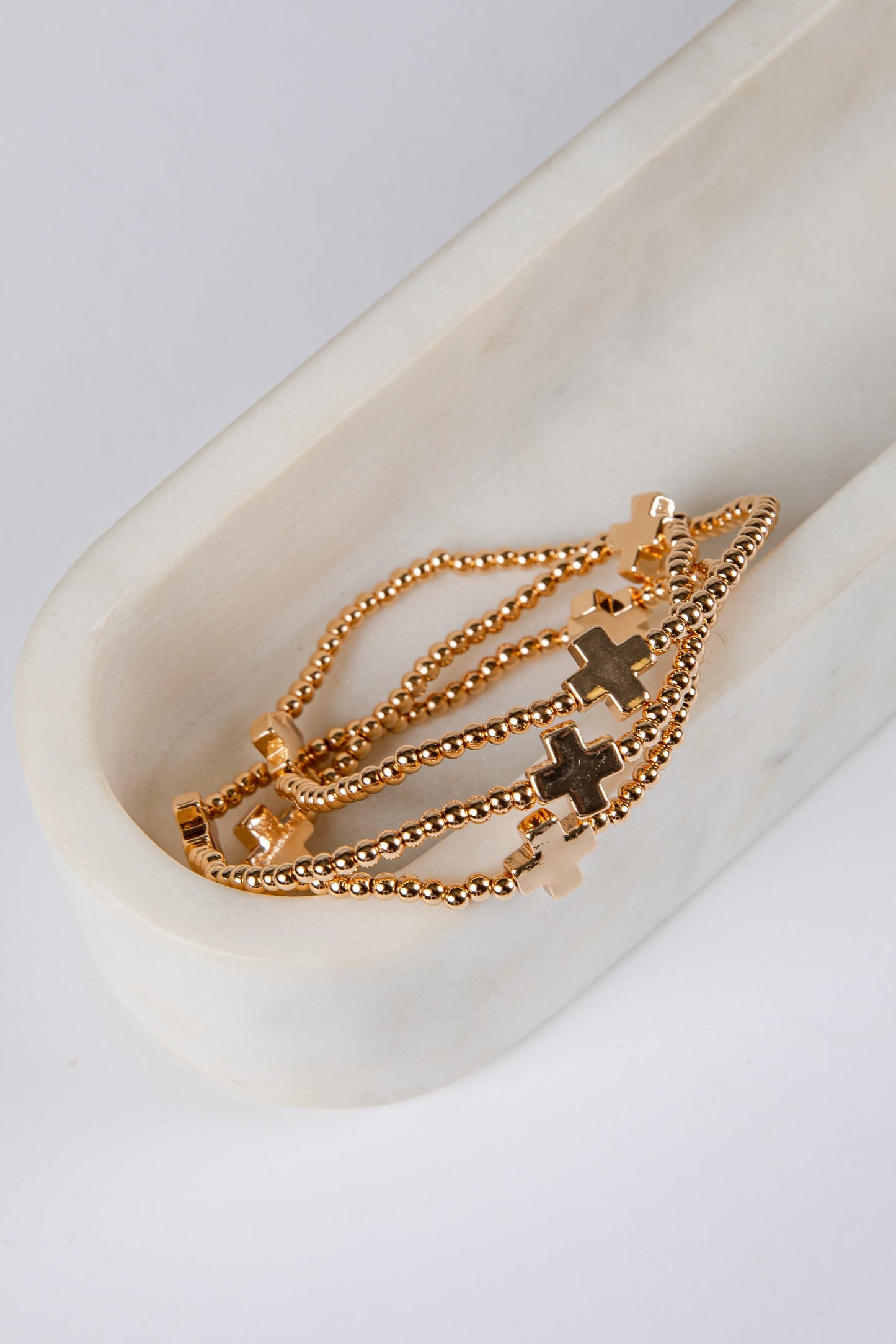Aria Gold Beaded Bracelet Set