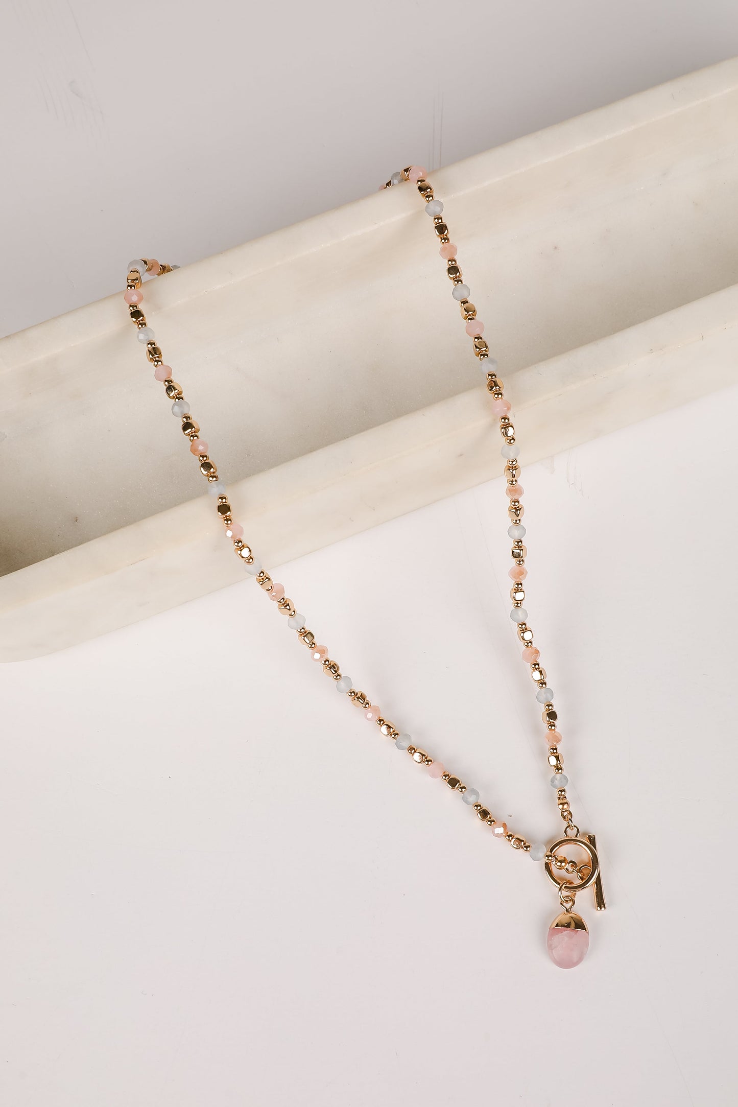 FINAL SALE - Kimberly Gold Beaded Necklace
