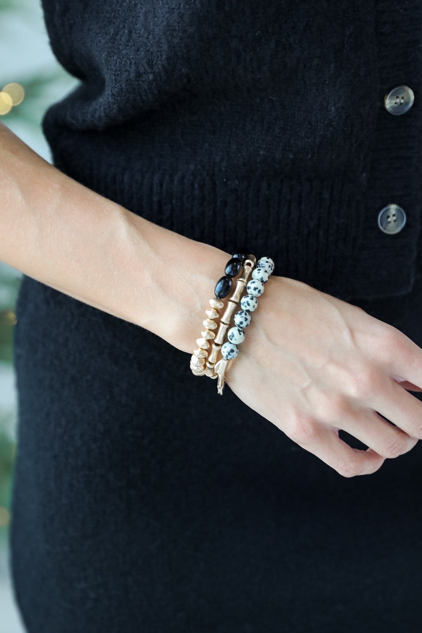 FINAL SALE - Reagan Gold Beaded Bracelet Set