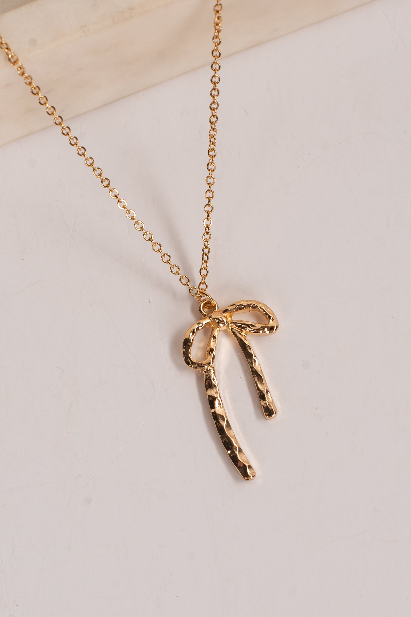 Harley Gold Bow Charm Necklace