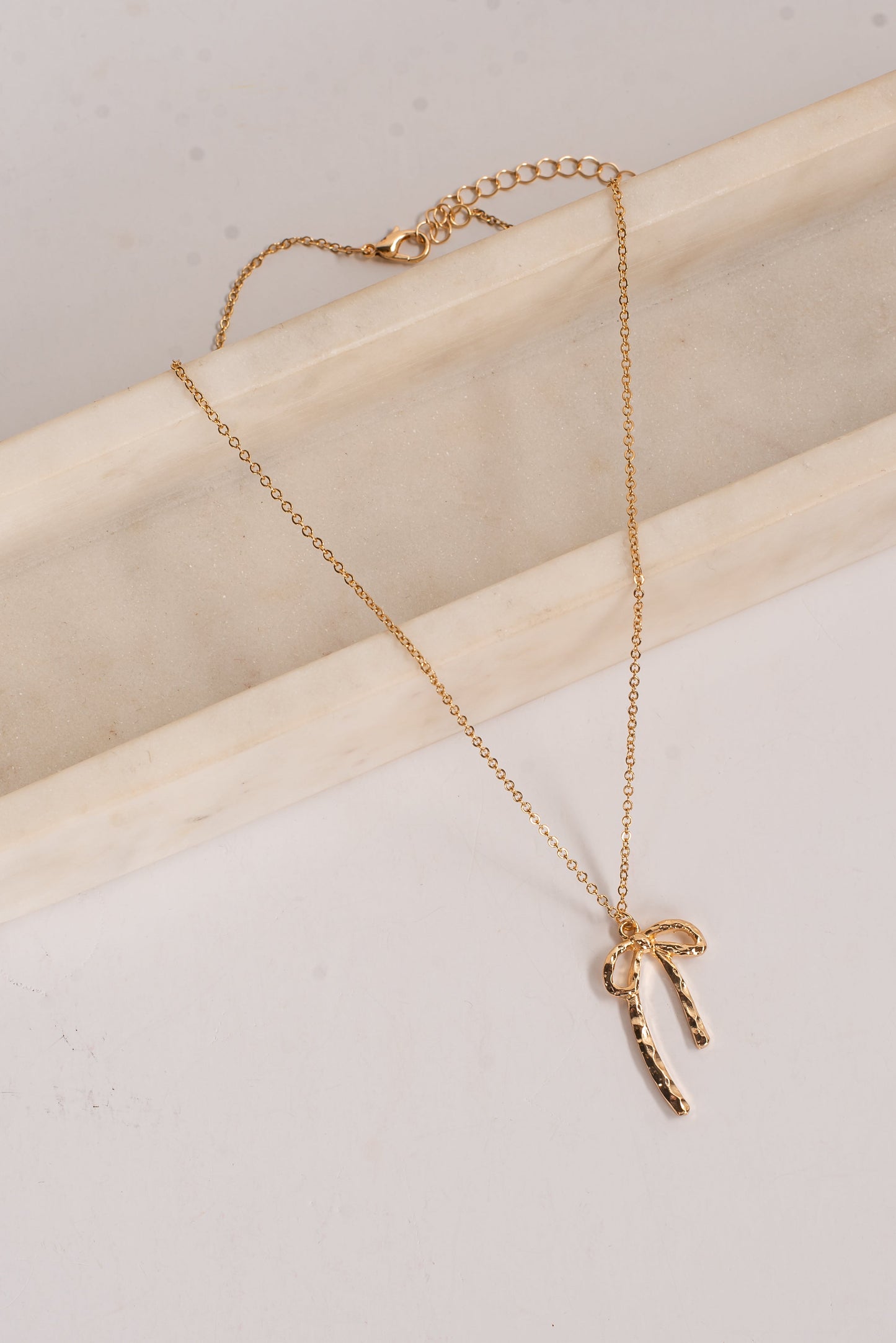 Harley Gold Bow Charm Necklace