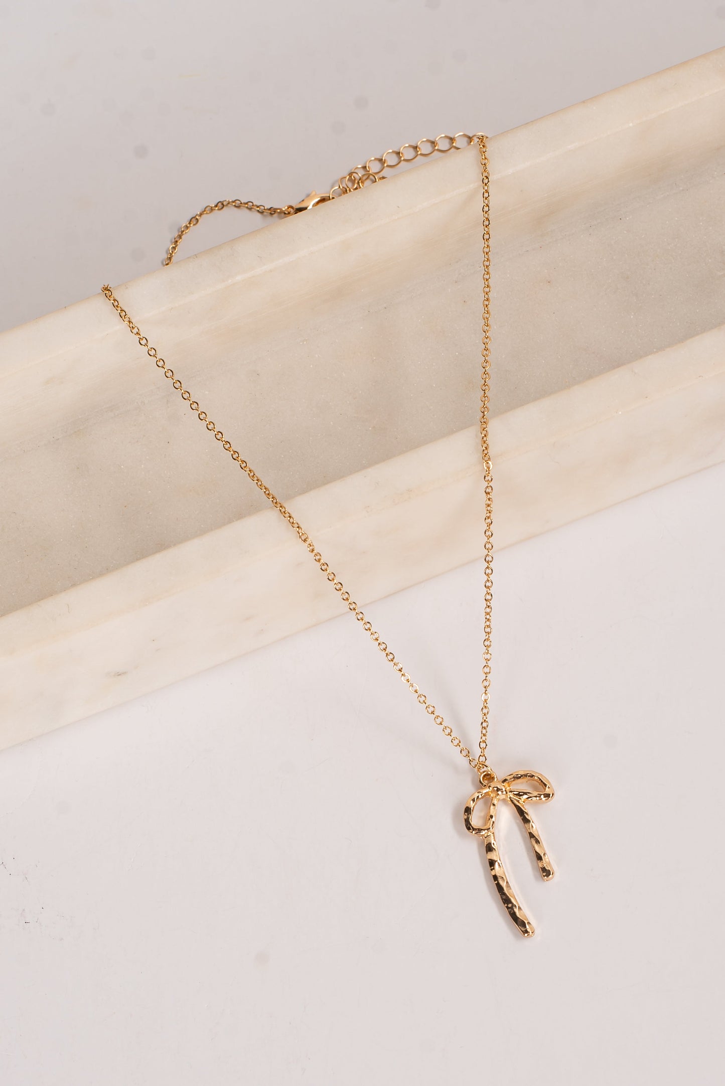 Harley Gold Bow Charm Necklace