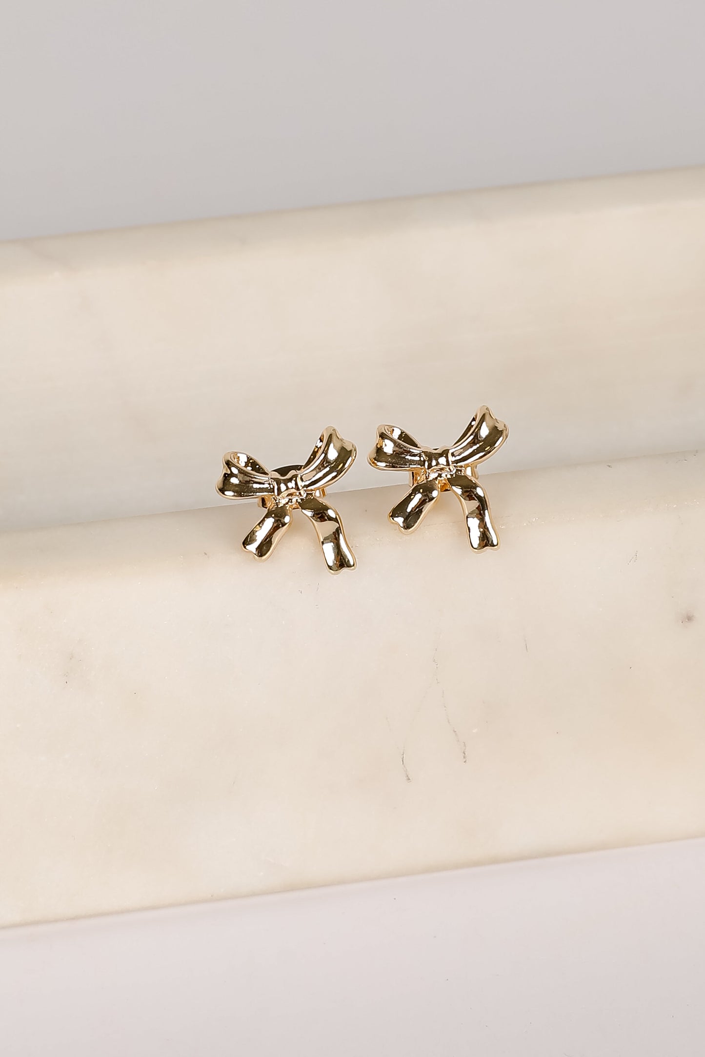Stephanie Gold Bow Earrings