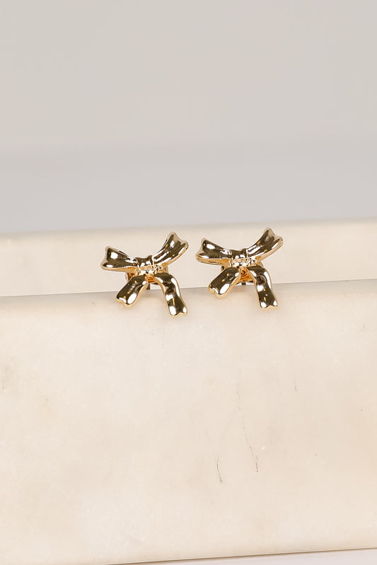 Stephanie Gold Bow Earrings