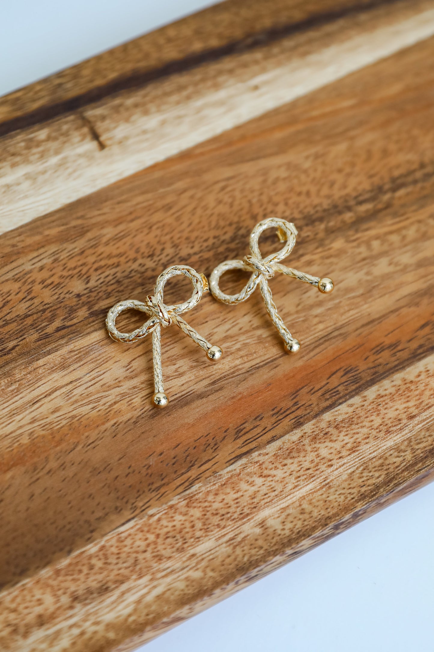 Tori Gold Braided Bow Earrings