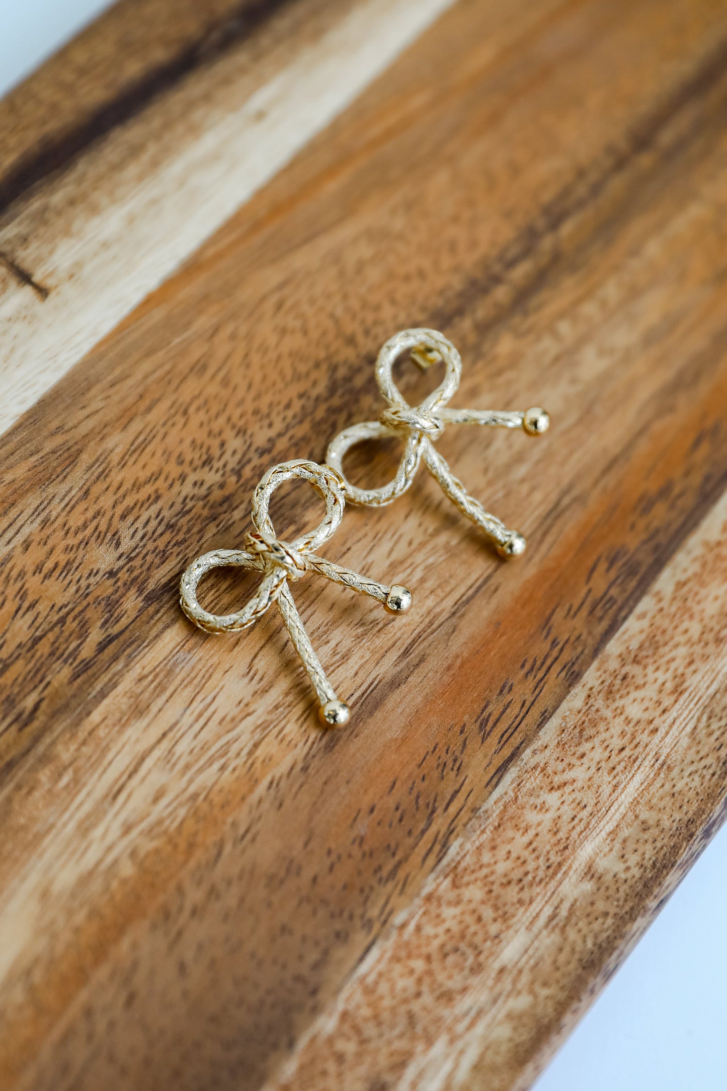 Tori Gold Braided Bow Earrings