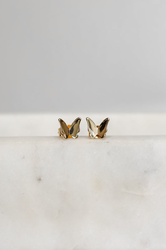 Phoebe Gold Butterfly Stud Earrings