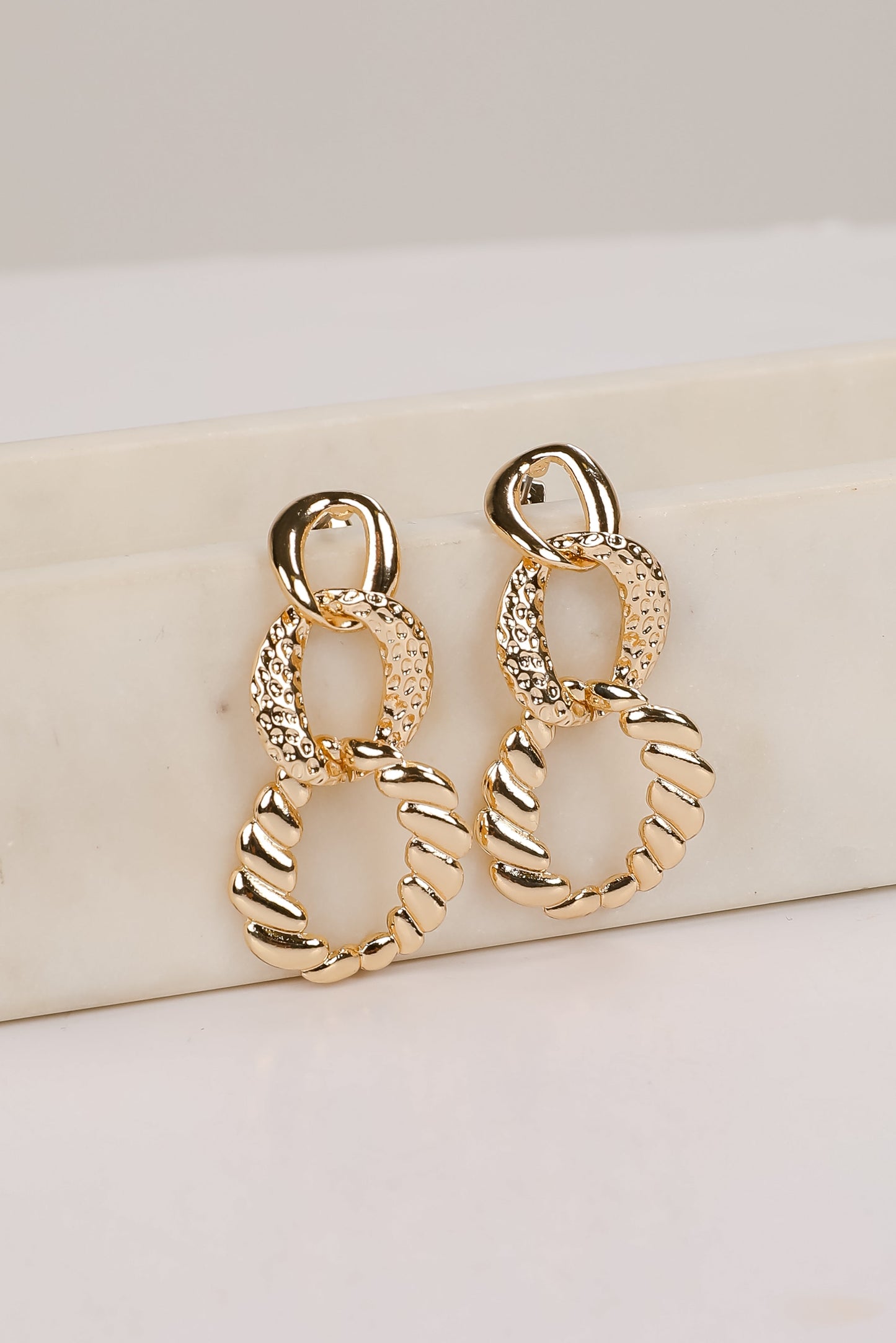 Sierra Gold Chainlink Drop Earrings
