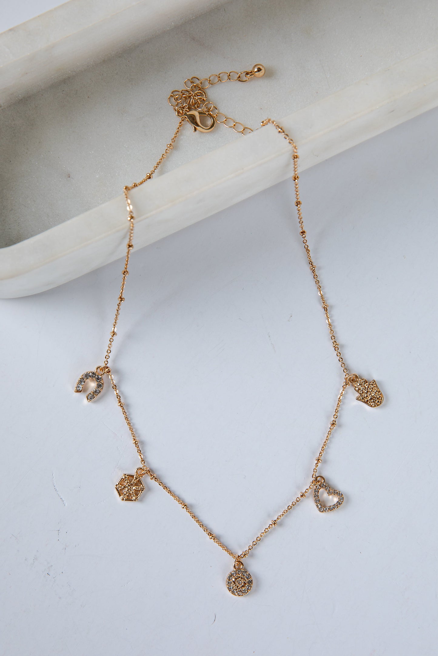 Brittany Gold Charm Necklace