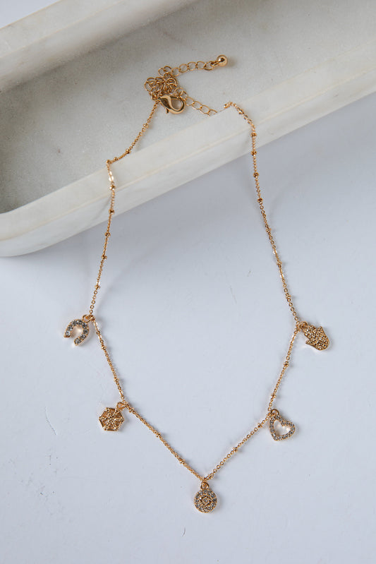 Brittany Gold Charm Necklace