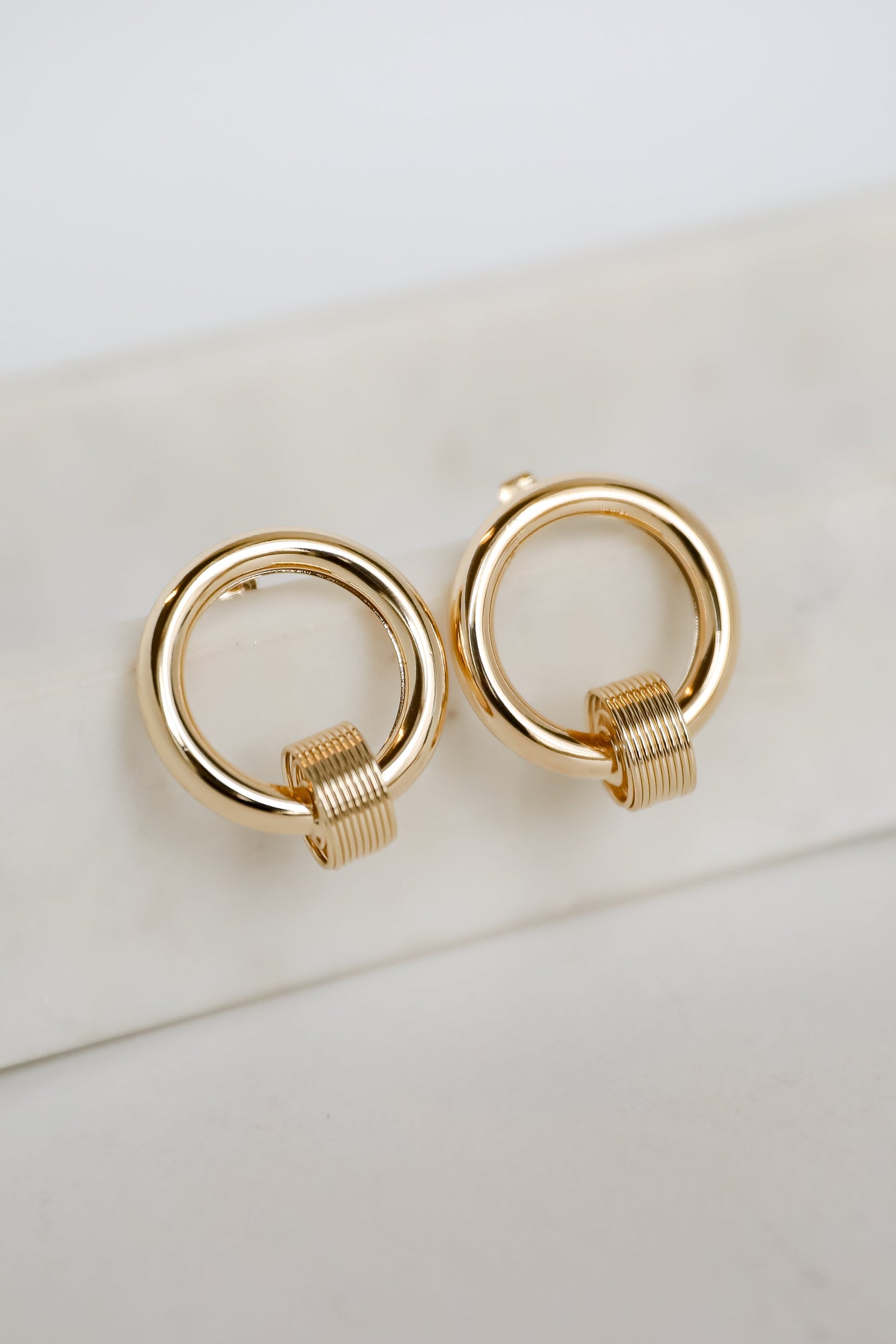 FINAL SALE - Ashley Gold Circle Earrings