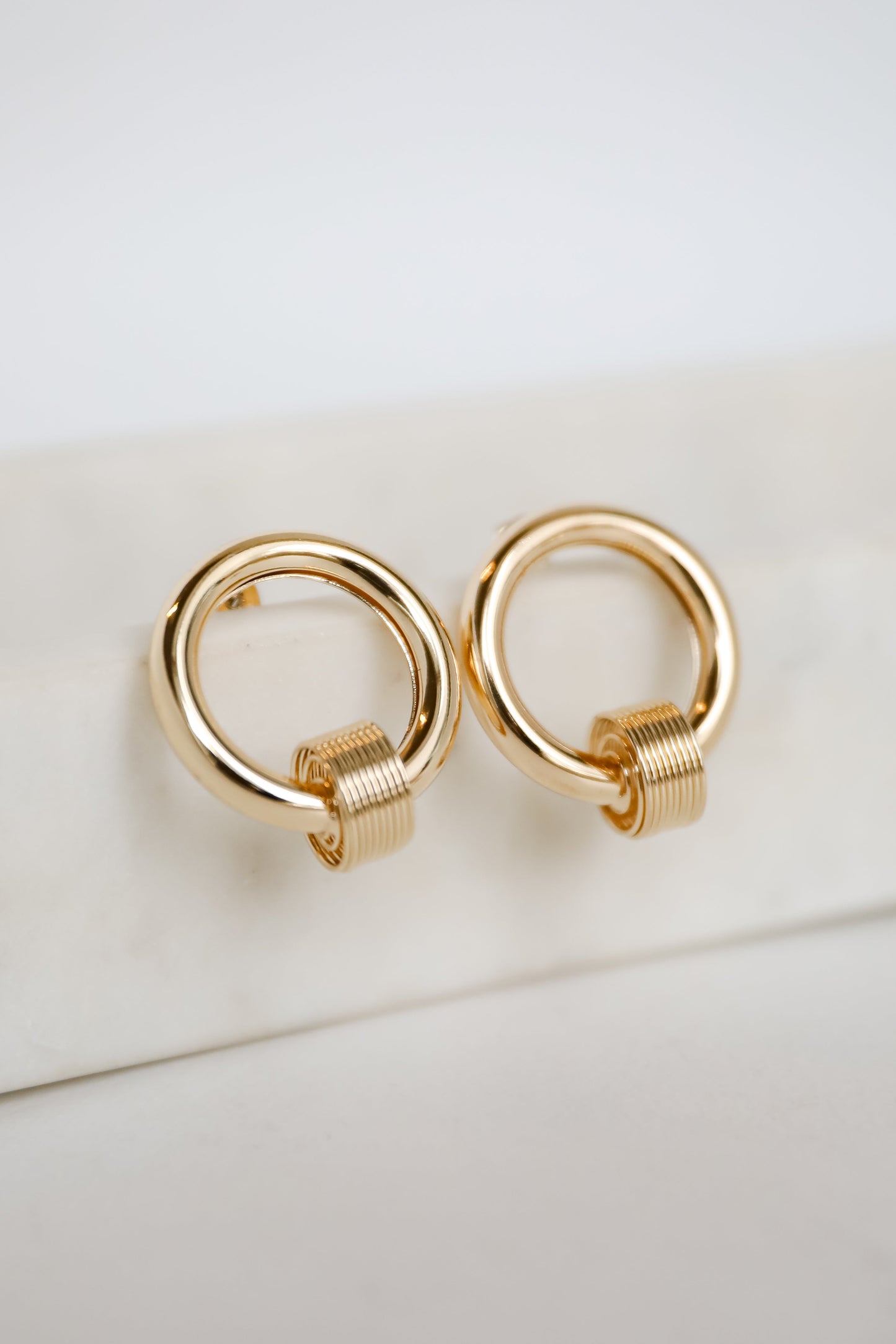 FINAL SALE - Ashley Gold Circle Earrings