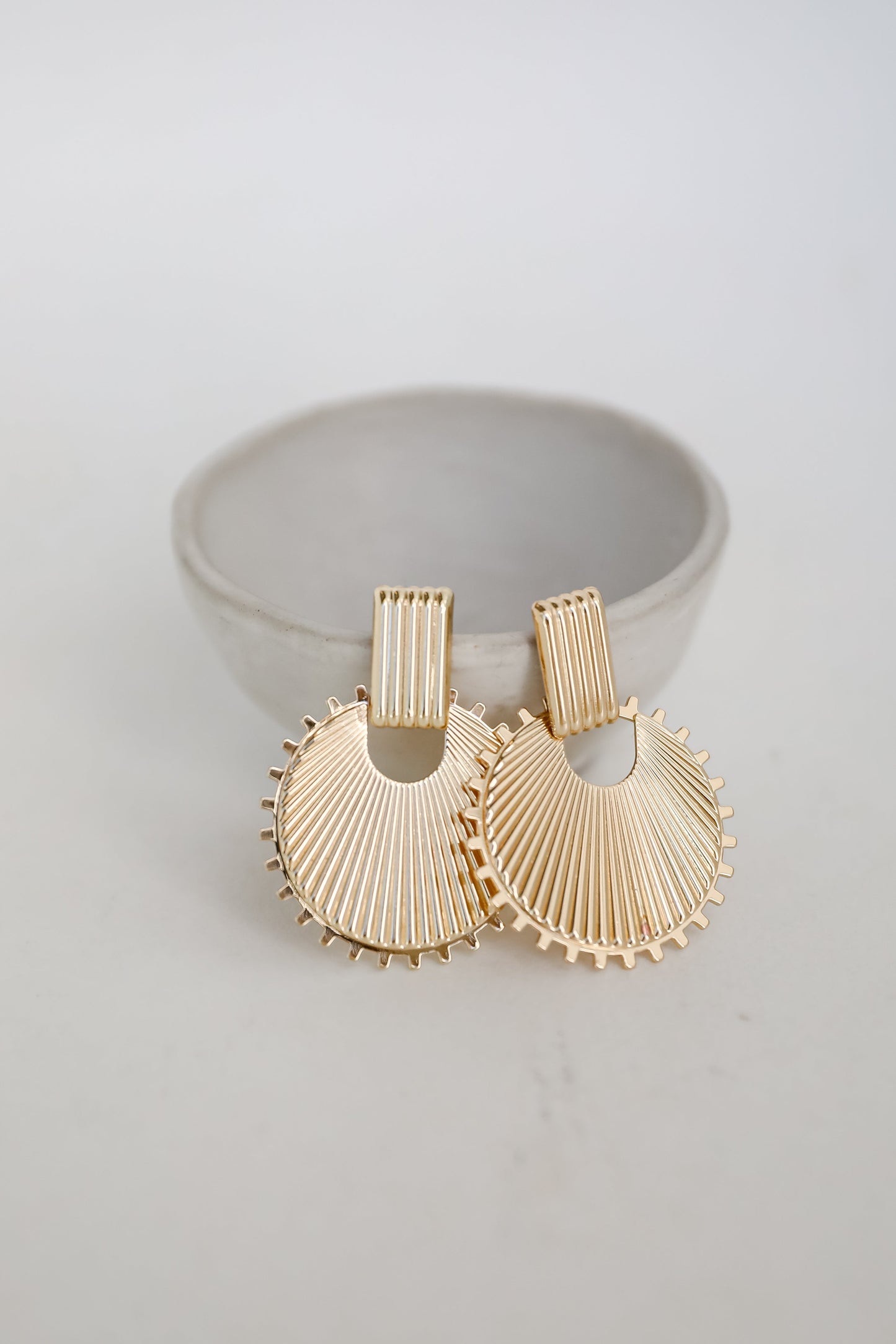 FINAL SALE - Sarah Gold Statement Circle Earrings