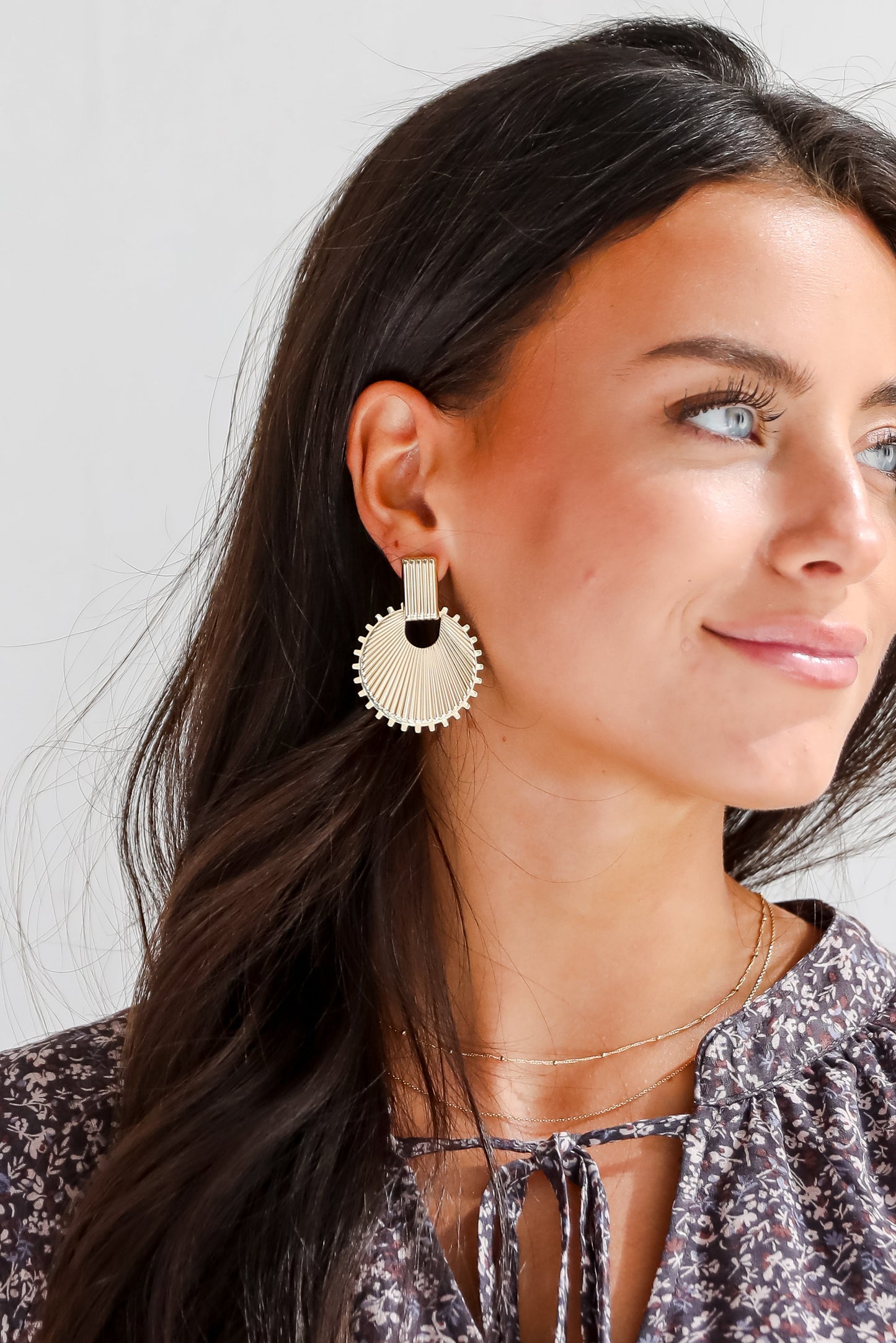 FINAL SALE - Sarah Gold Statement Circle Earrings