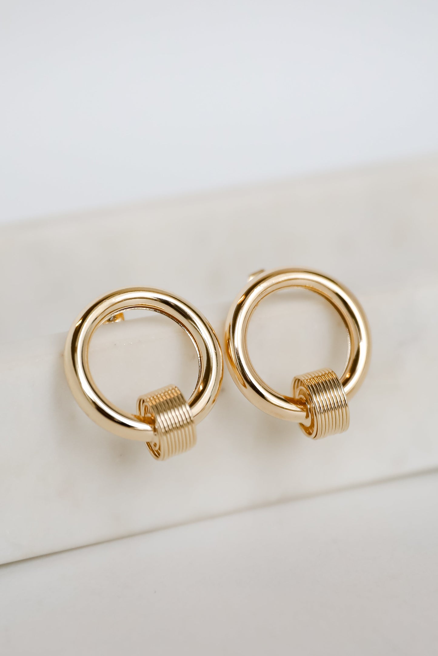 FINAL SALE - Ashley Gold Circle Earrings