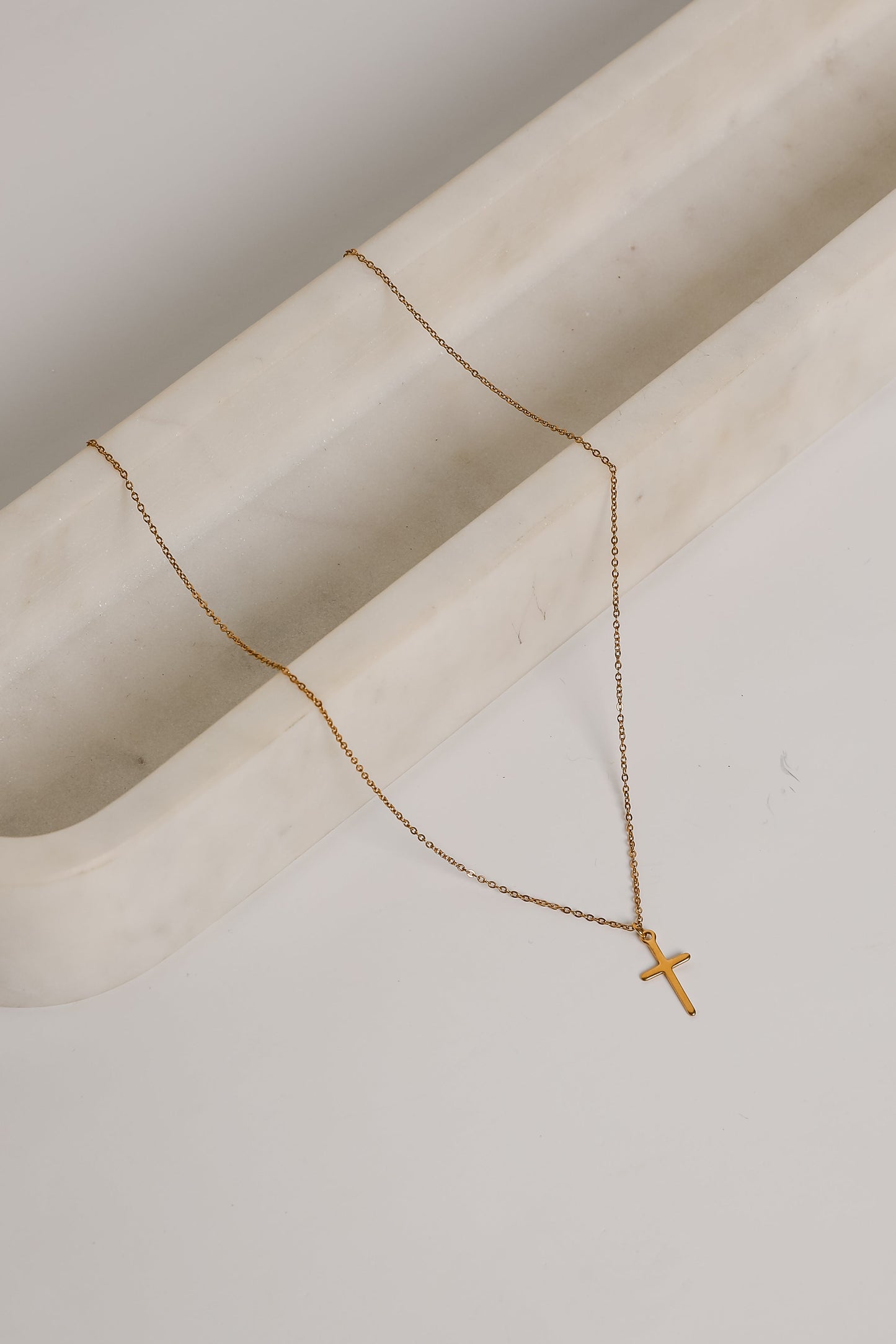 Paisley Gold Cross Charm Necklace