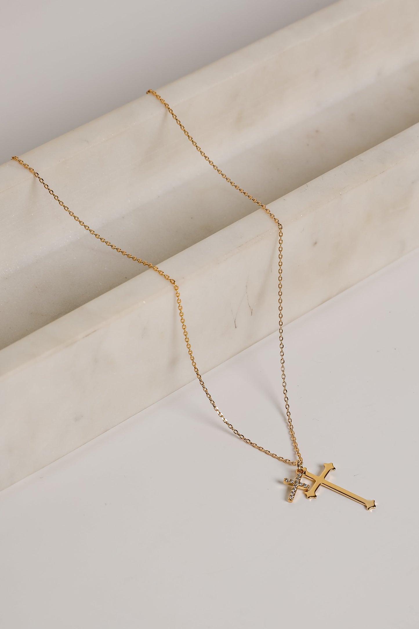 Ella Gold Cross Charm Necklace