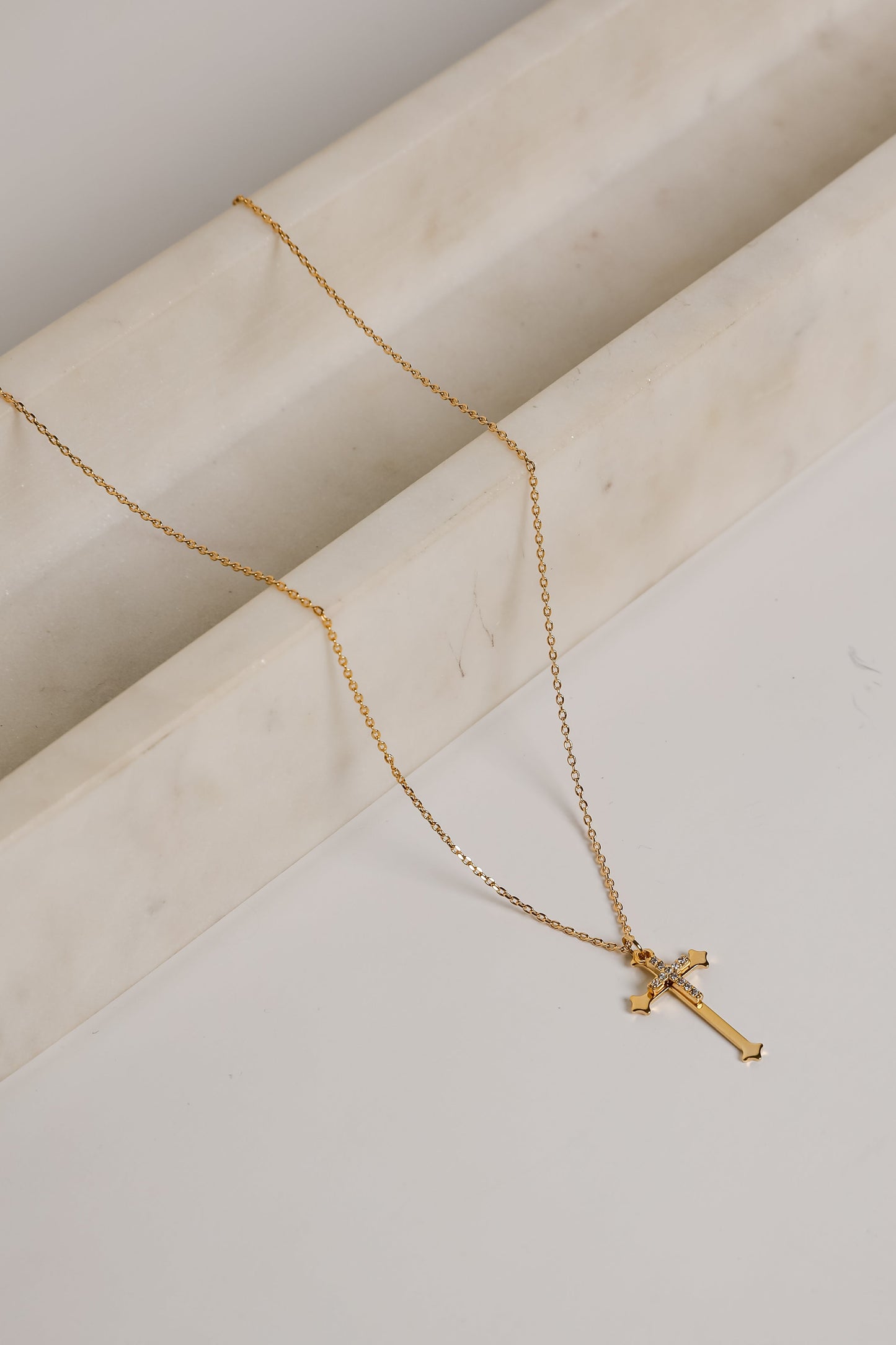 Ella Gold Cross Charm Necklace
