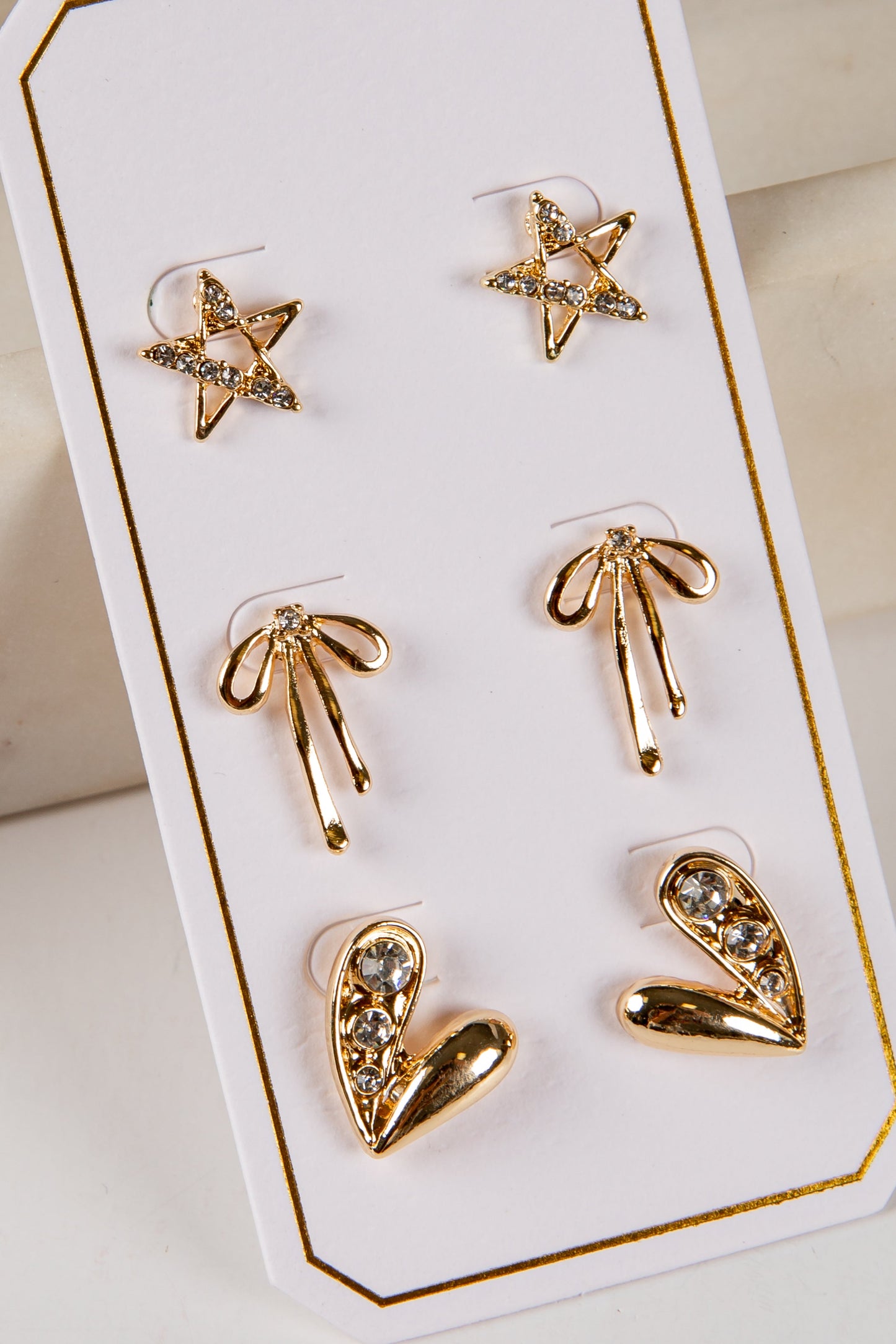 Phoebe Gold Stud Earring Set