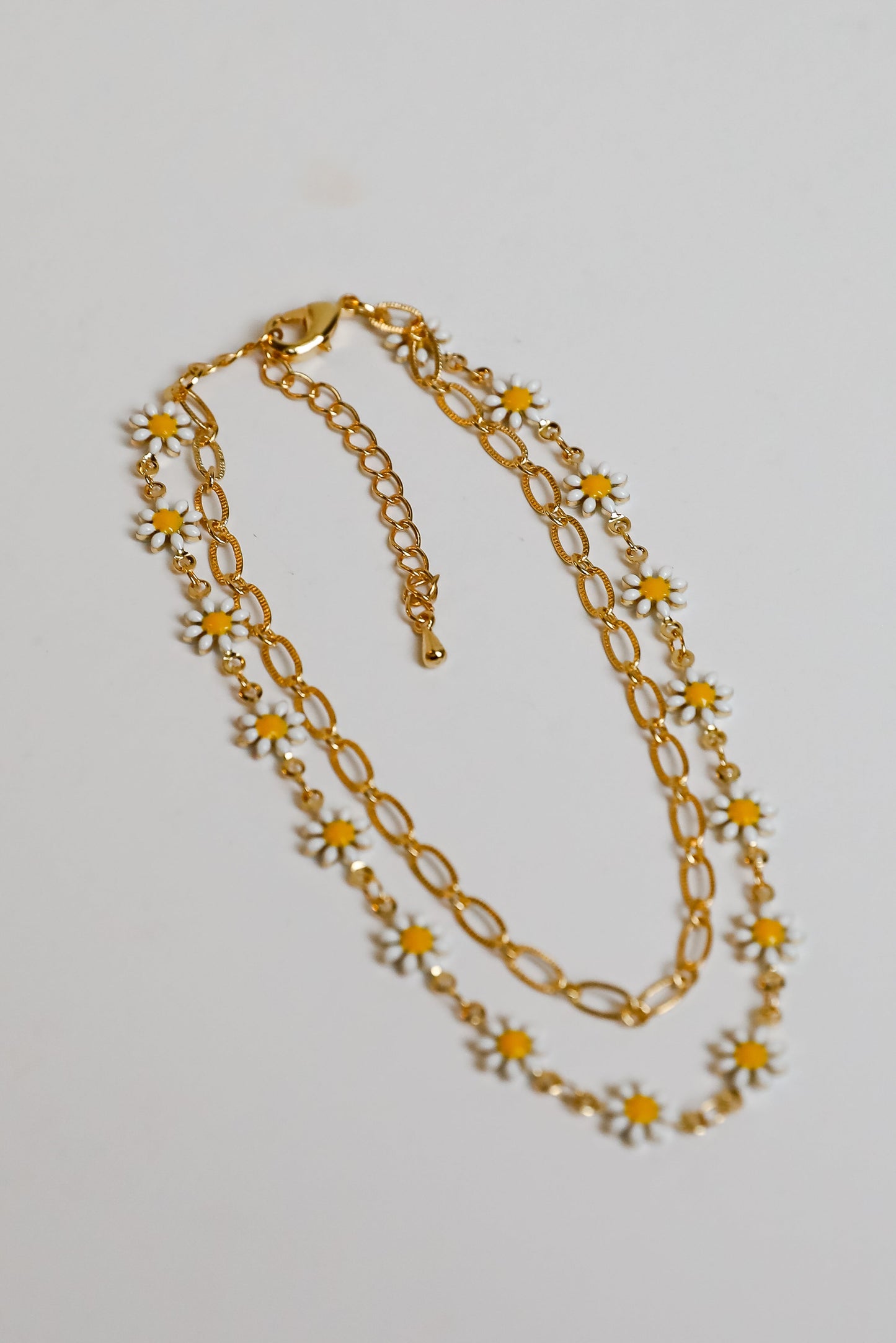 Rachel Gold Flower Charm Layered Anklet