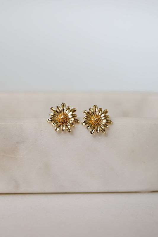 FINAL SALE - Bridget Gold Flower Stud Earrings