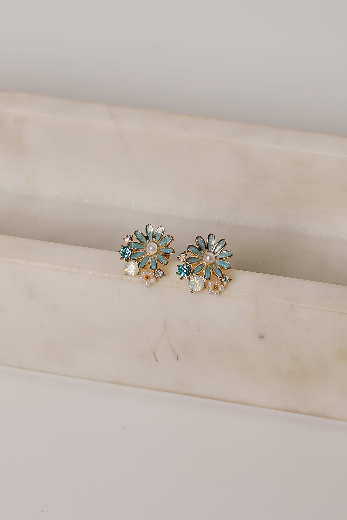 Charlie Gold Flower Stud Earrings