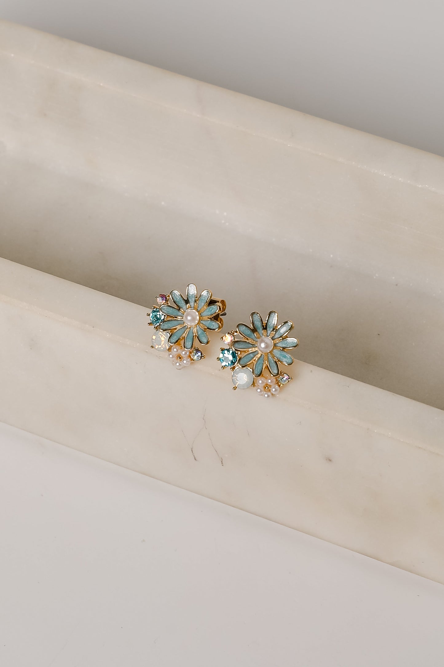 Charlie Gold Flower Stud Earrings