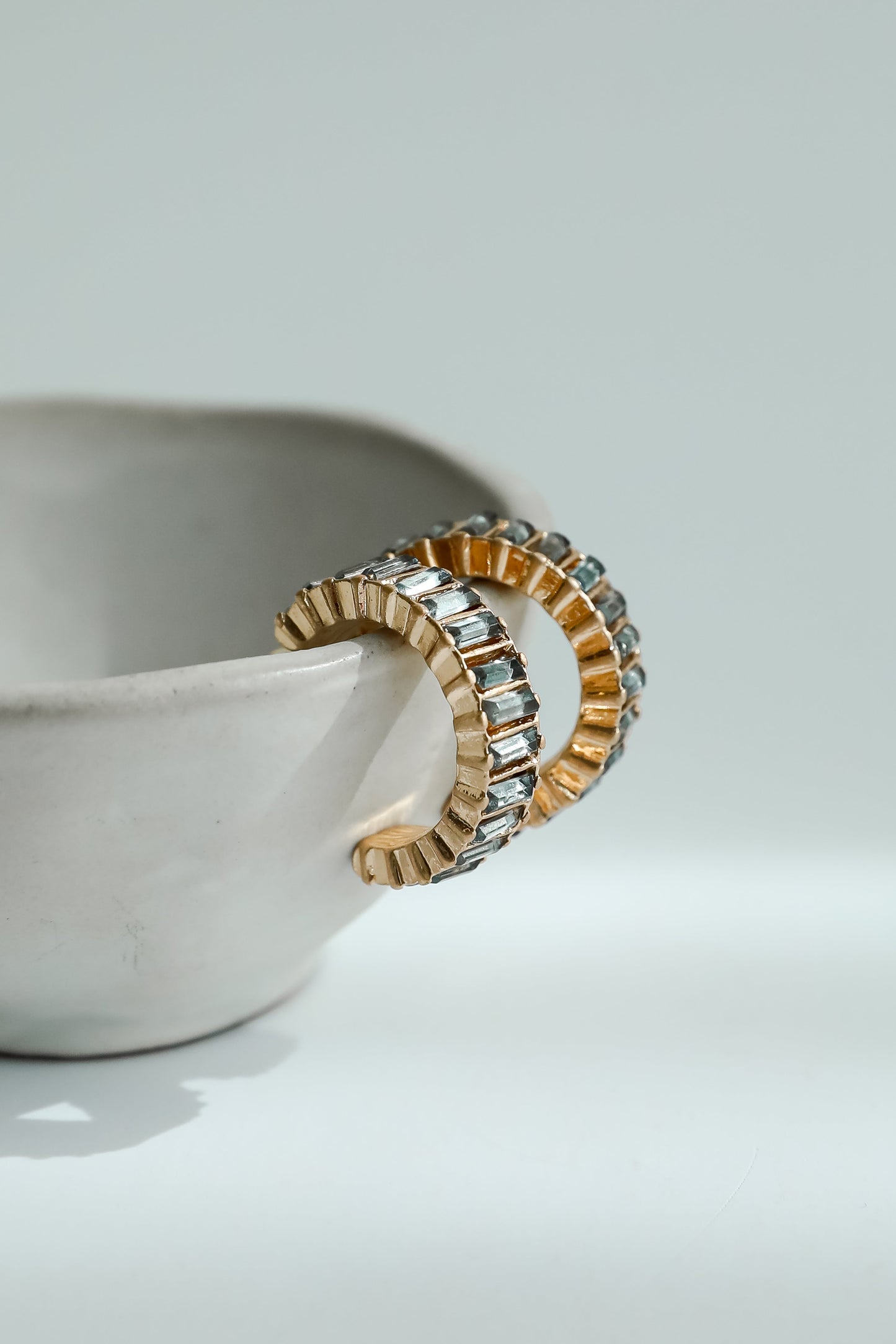 Presley Gold Gemstone Hoop Earrings